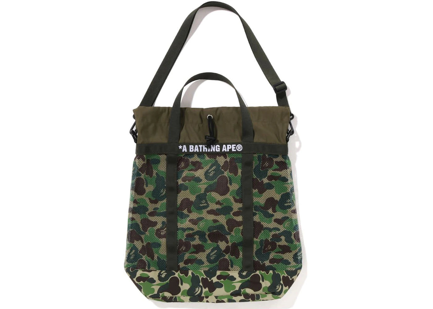 Bape Abc Camo Mesh Tote Bag Green