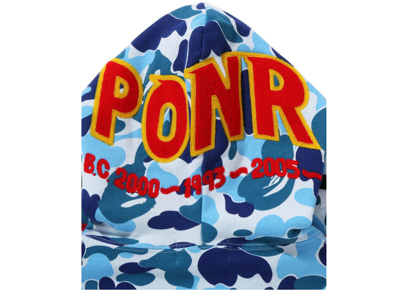 bape abc camo shark ponr full zip hoodie blue