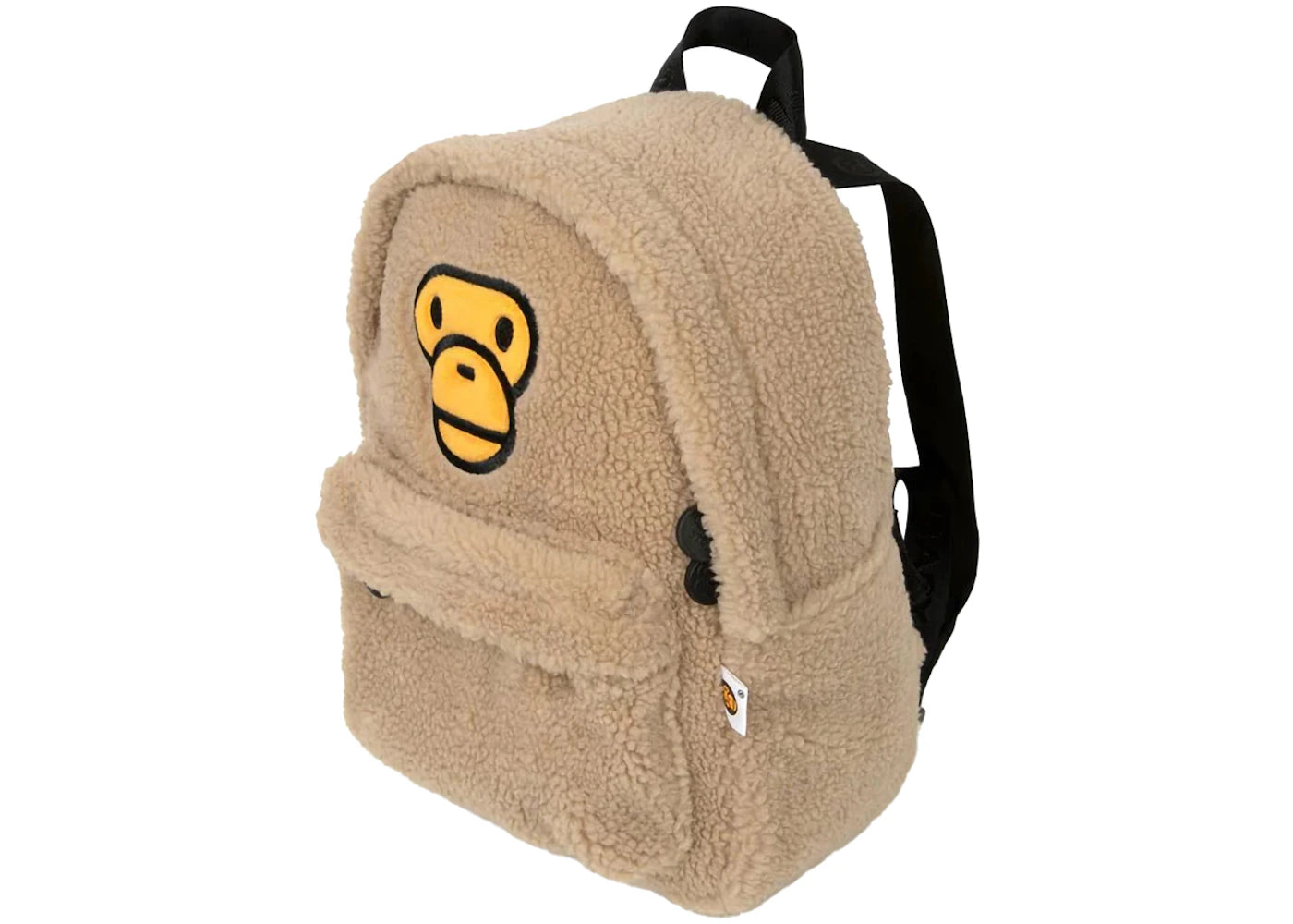 bape all baby milo mini faux fur backpack beige