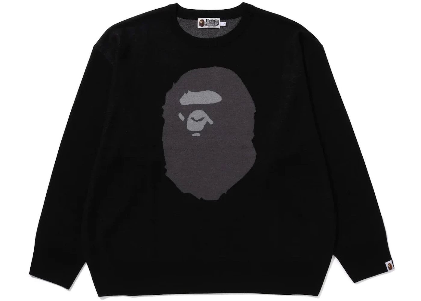 bape ape head jacquard knit sweater black