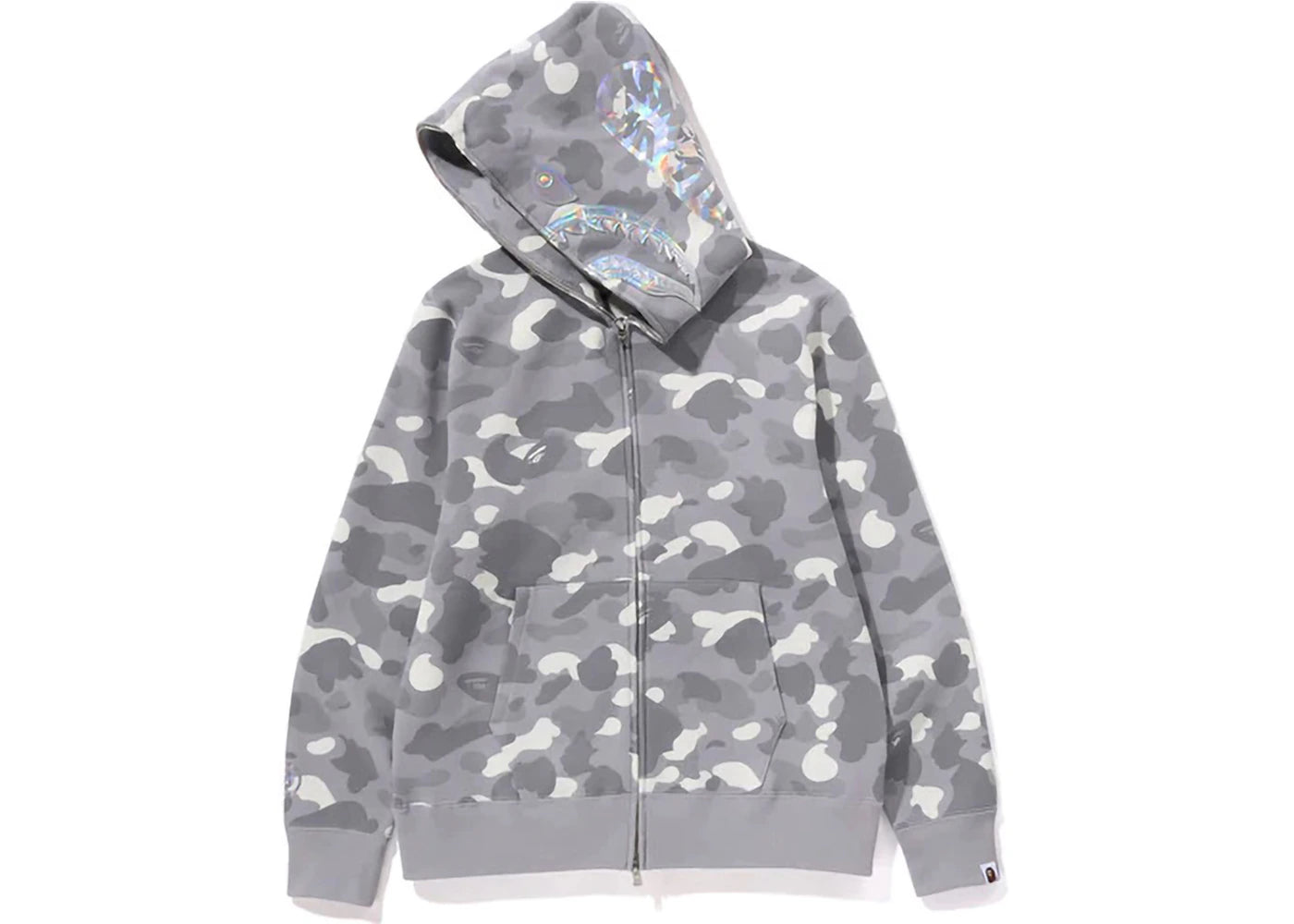 bape city camo shark full zip hoodie (ss24) gray