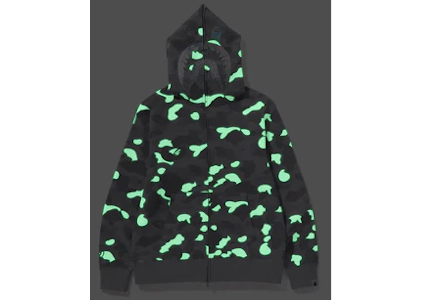 bape city camo shark full zip hoodie (ss24) gray