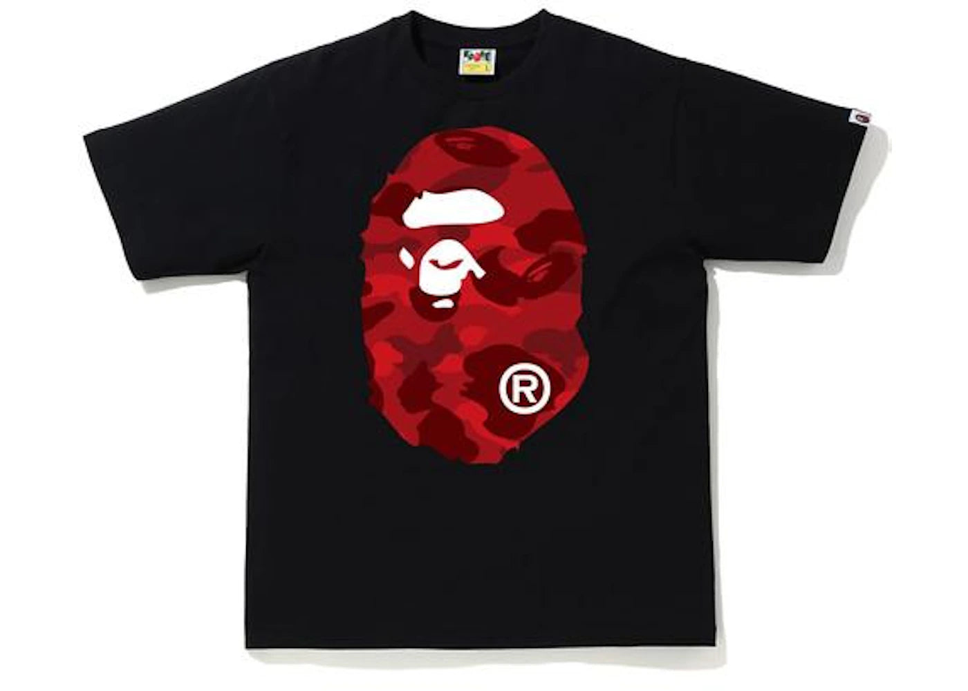 bape color camo big ape head tee black/red