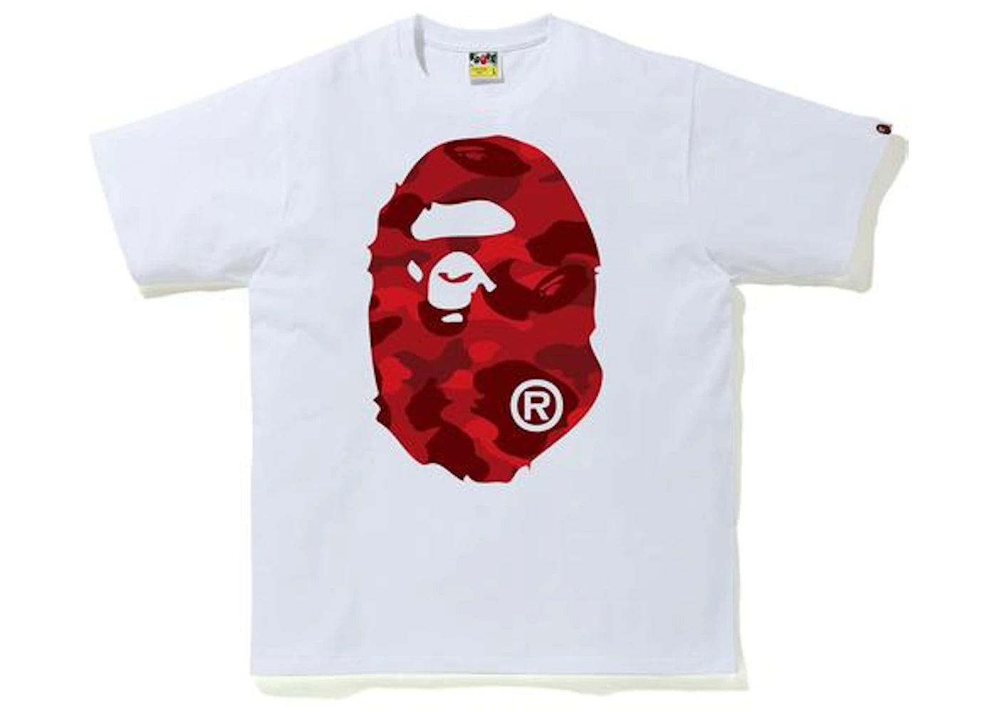 bape color camo big ape head tee white/red