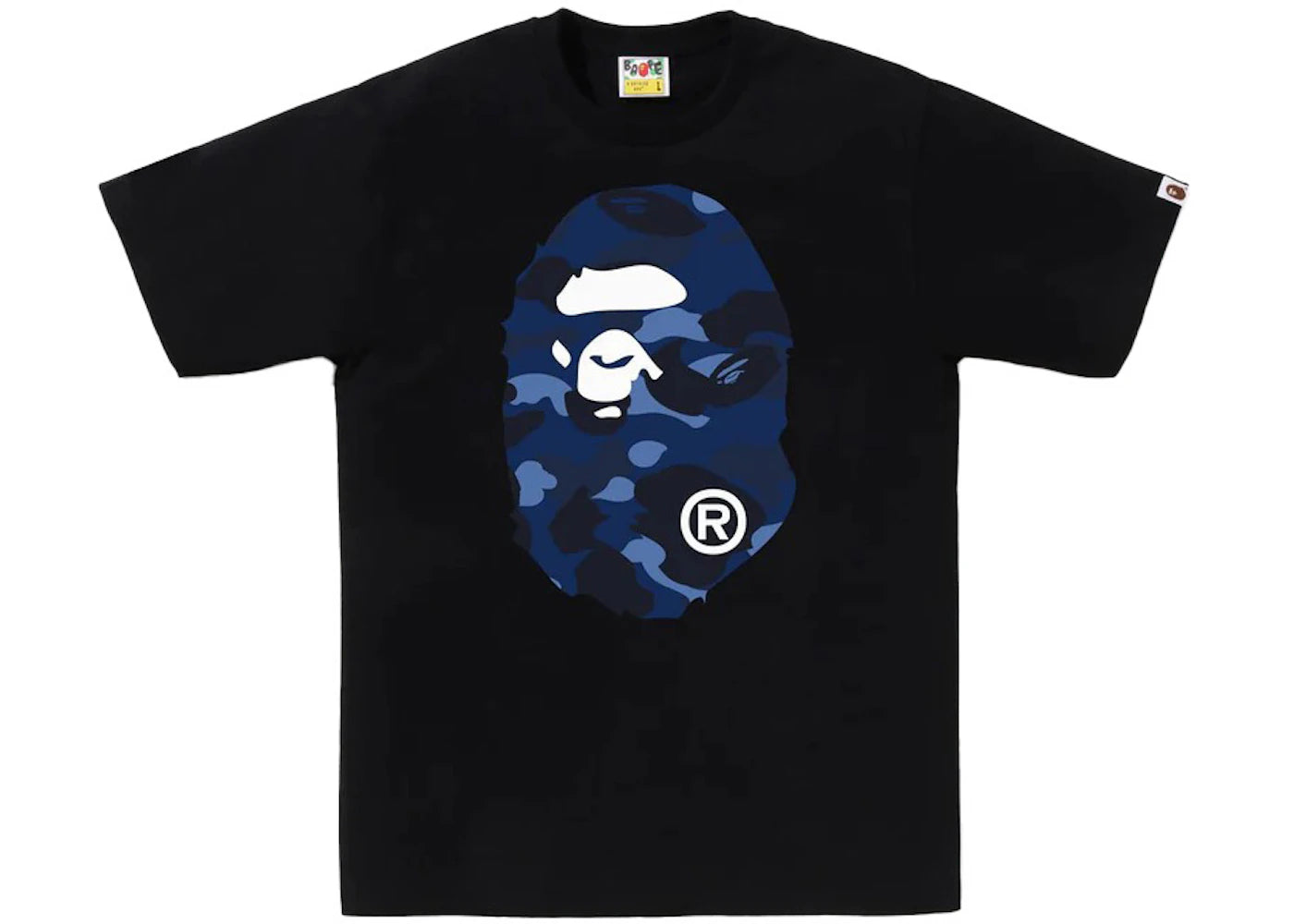 bape color camo big ape head tee black/navy