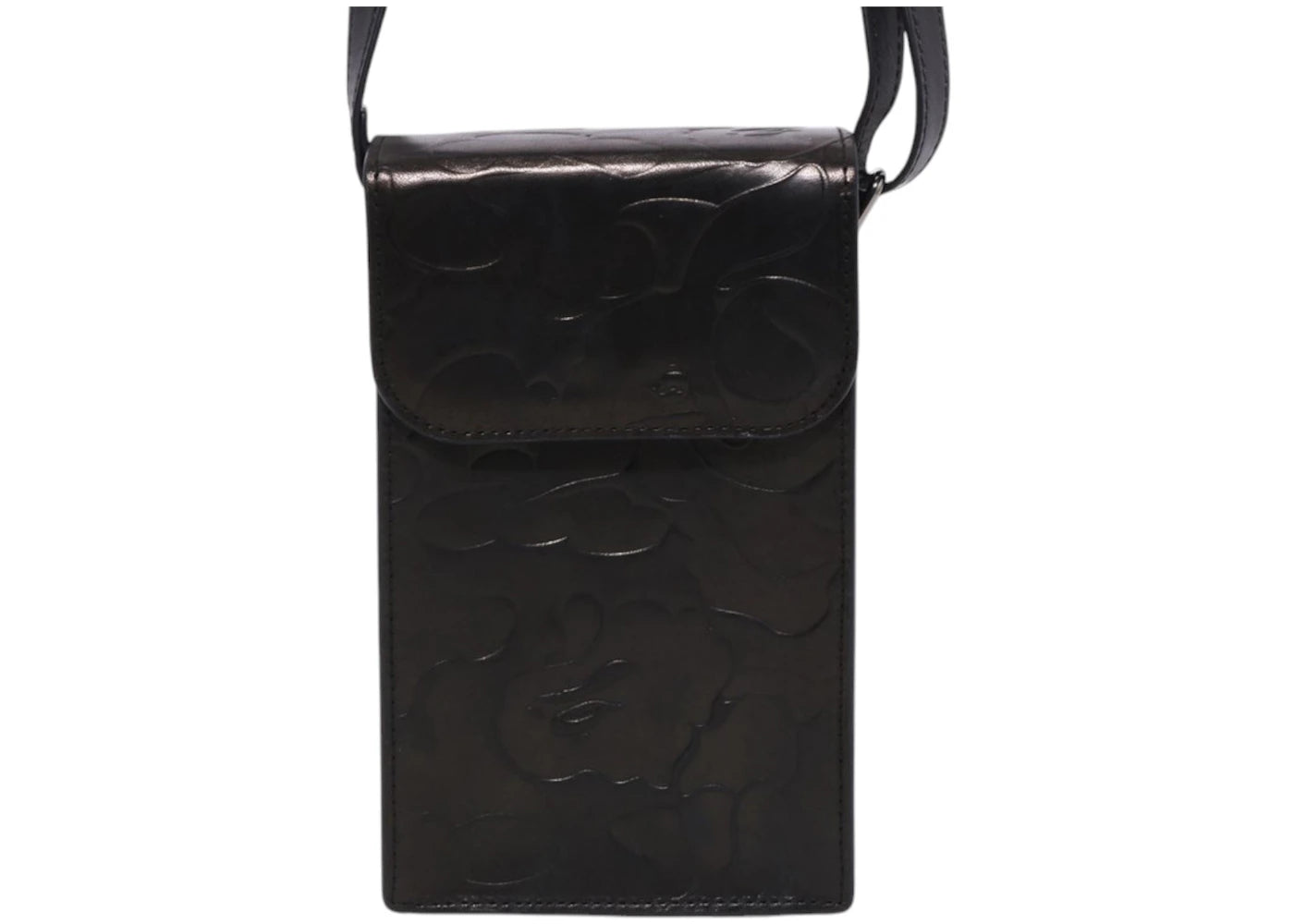 Bape Embossed Leather Phone Bag Black
