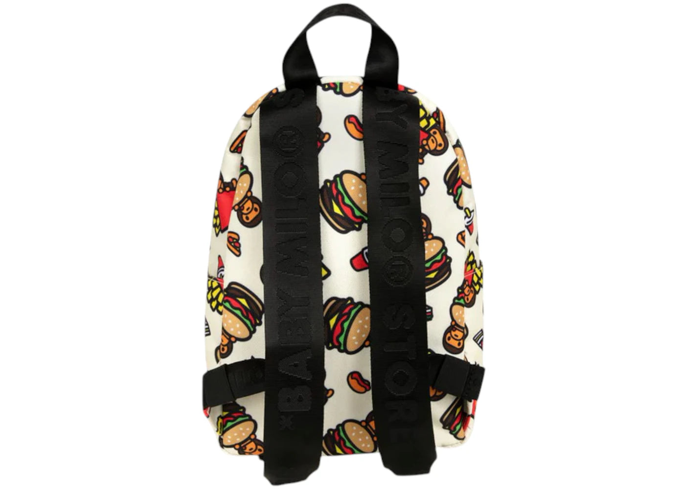 bape fast food all print pattern mini backpack ivory