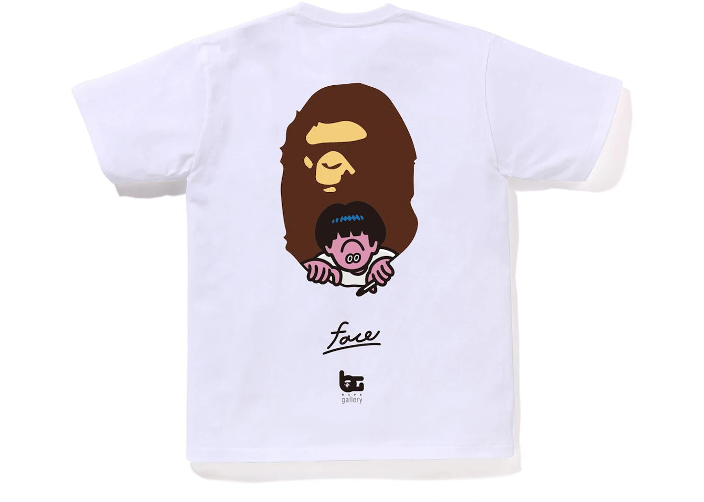 bape gallery x face oka tee white