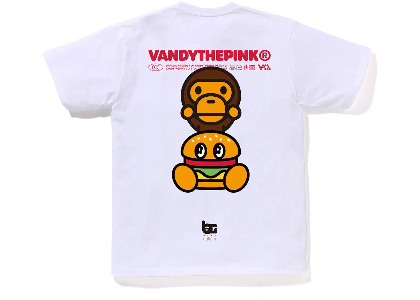 bape gallery x vandy the pink baby milo tee white