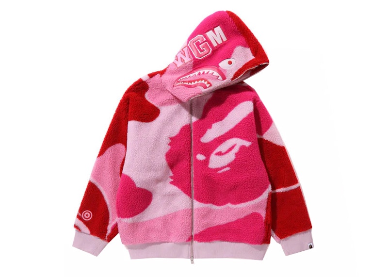 Pink Bape Shark Hoodie Bape Abc Camo Shark Full Zip Hoodie Pink XL