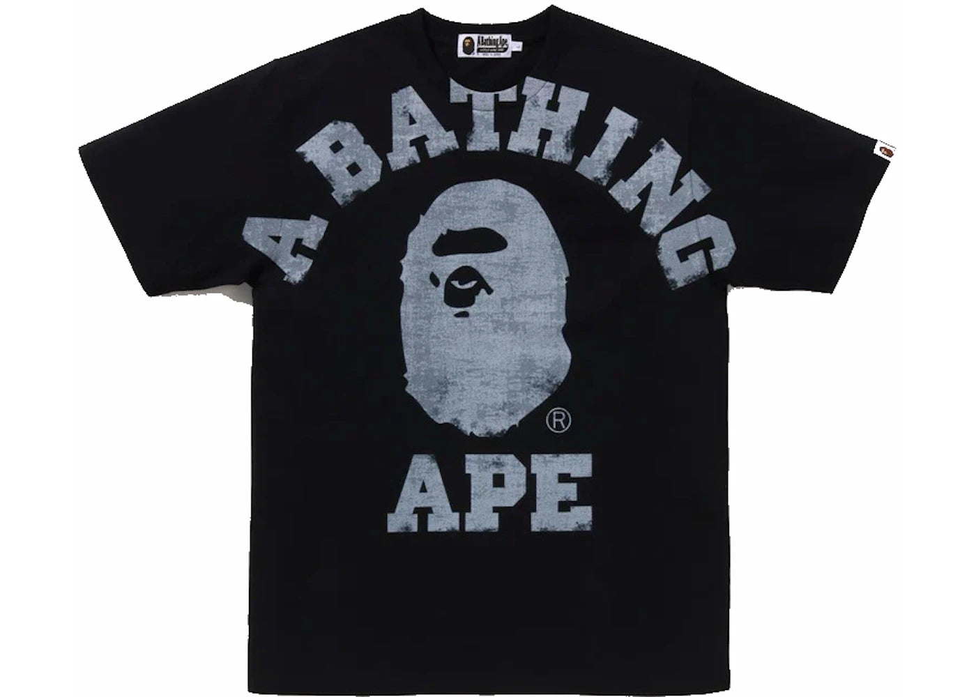 bape overprinted college tee black
