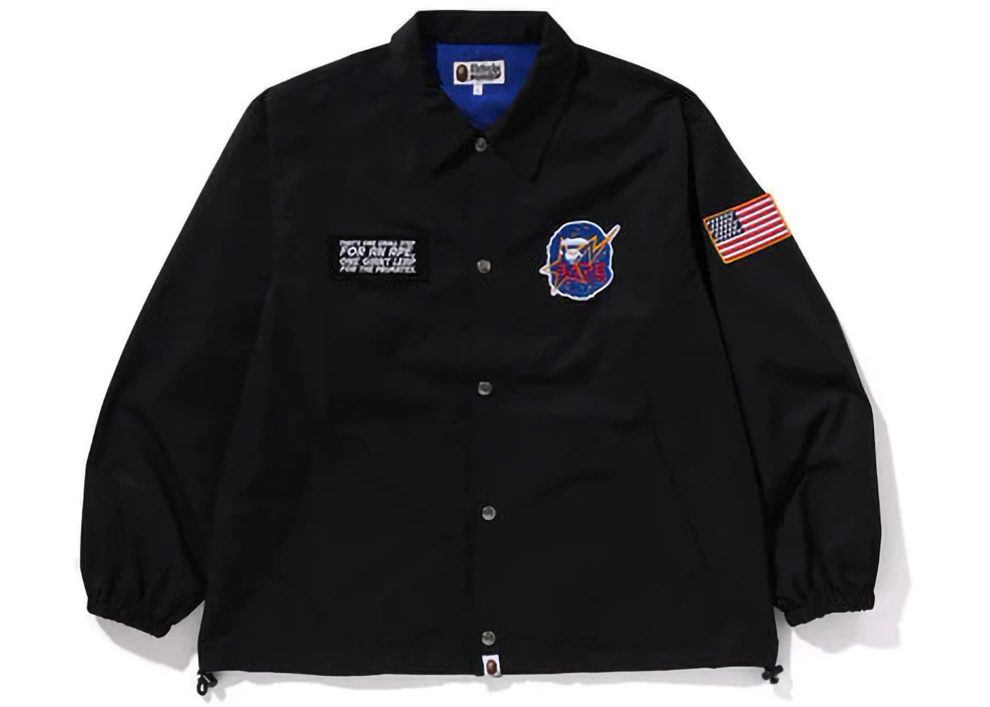 bape space ape relaxed fit coach jacket black