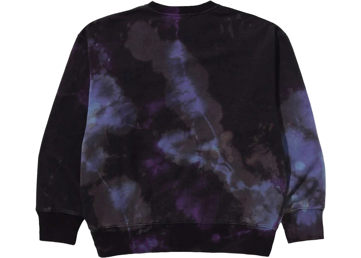 bape tie dye ape head relaxed fit crewneck sweatshirt black