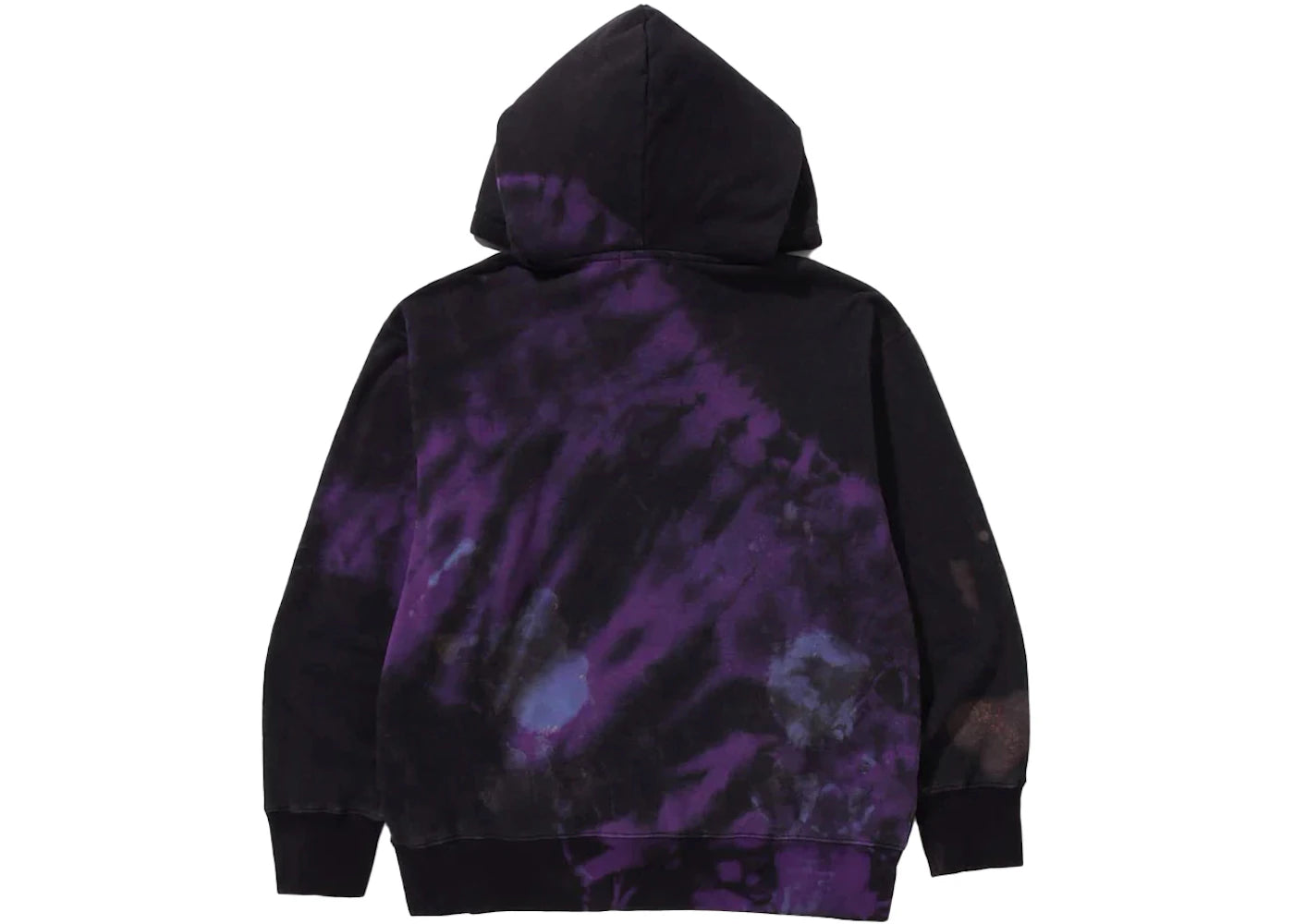 bape tie dye college relaxed fit pullover hoodie black