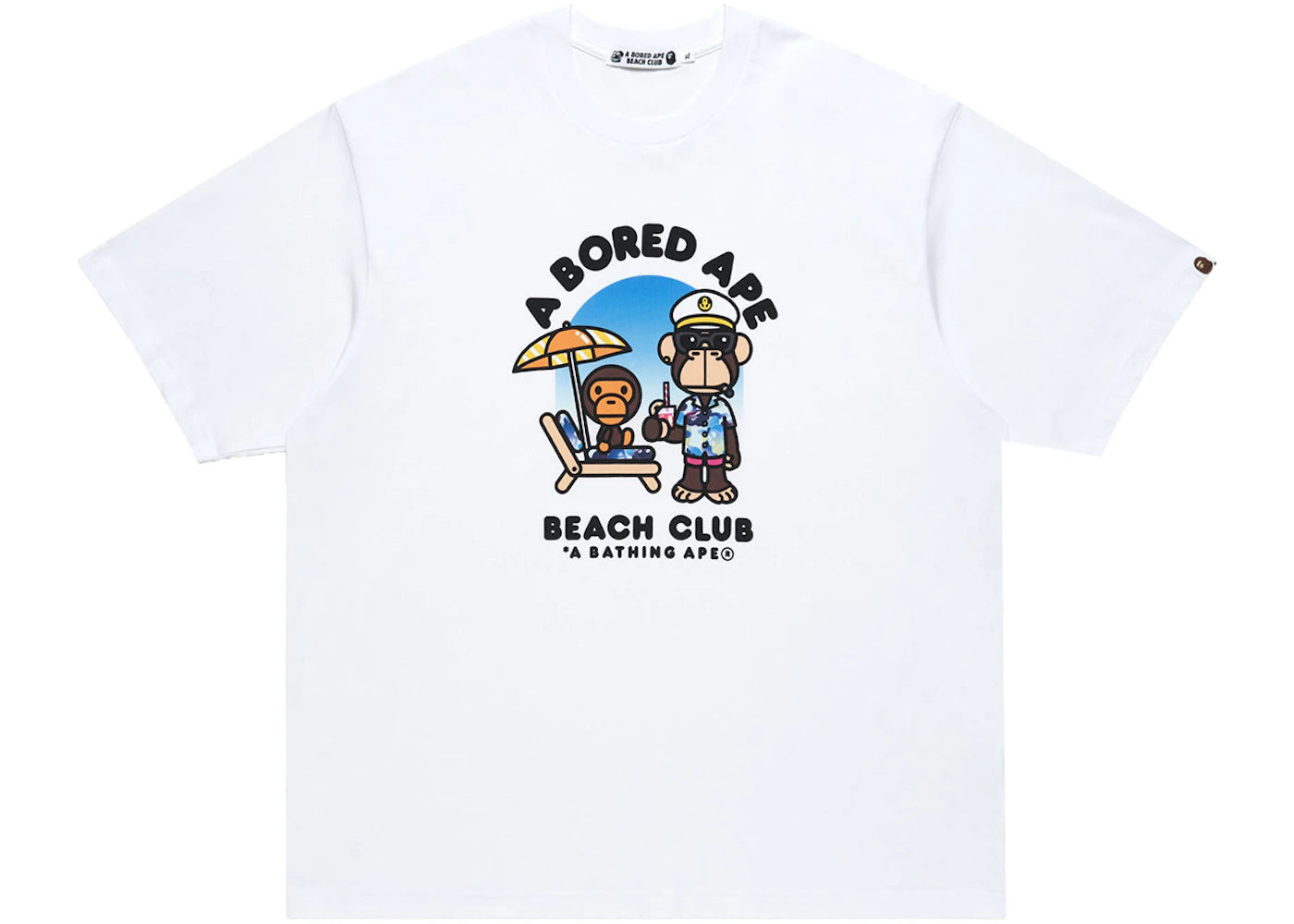 bape x bored ape yacht club resort tee white