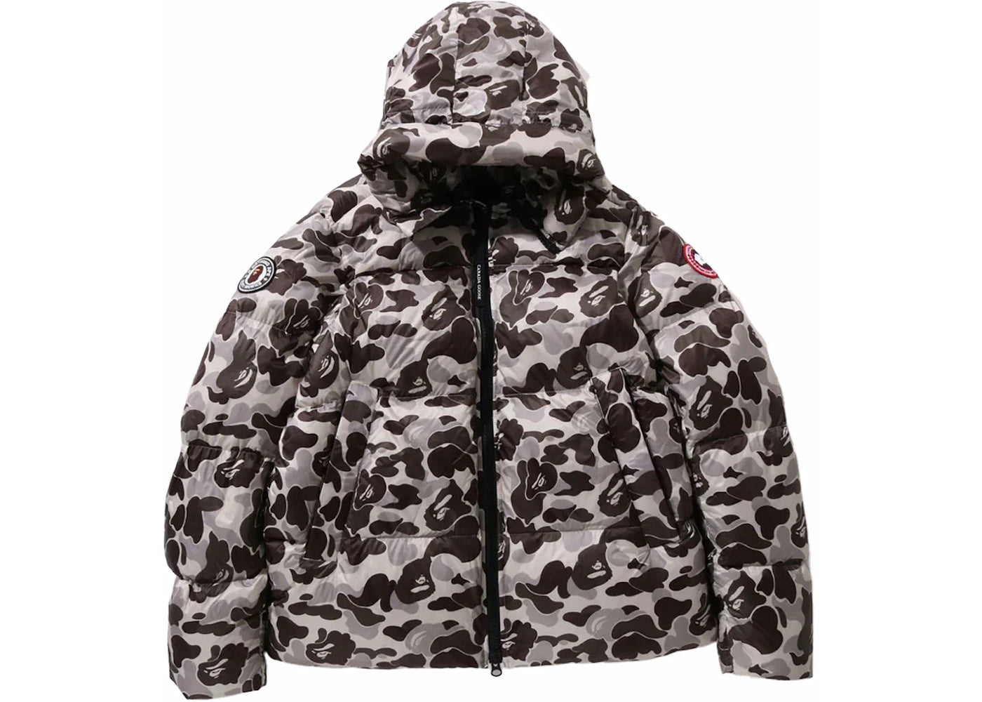 bape x canada goose crofton puffer jacket grey