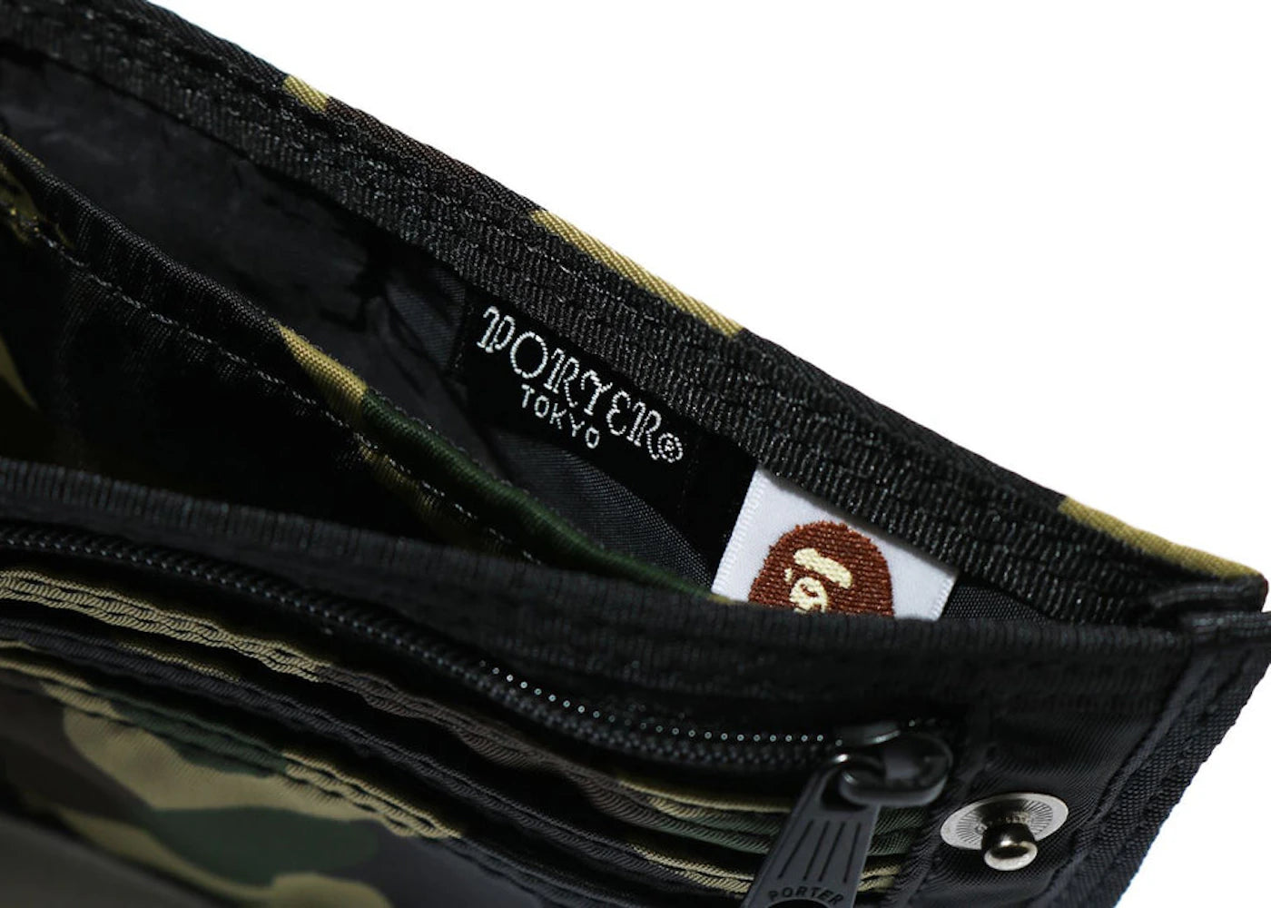 bape x porter 1st camo long wallet (ss22) green