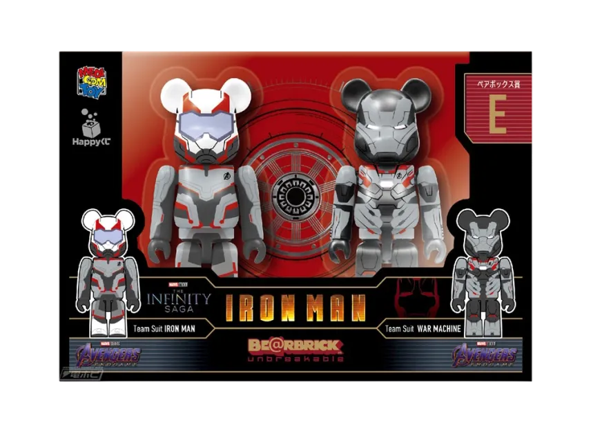 Bearbrick x Marvel Infinity Saga Iron Man Happy Lottery Pair Box Award E
