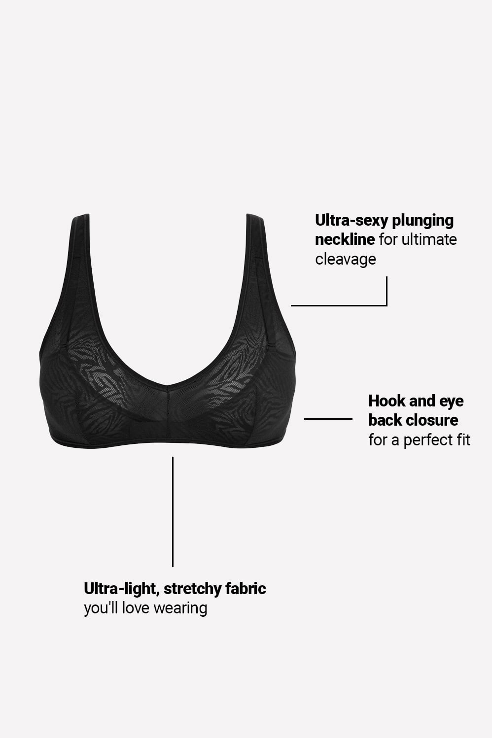 Fabletics Hot Mesh Plunge Bralette