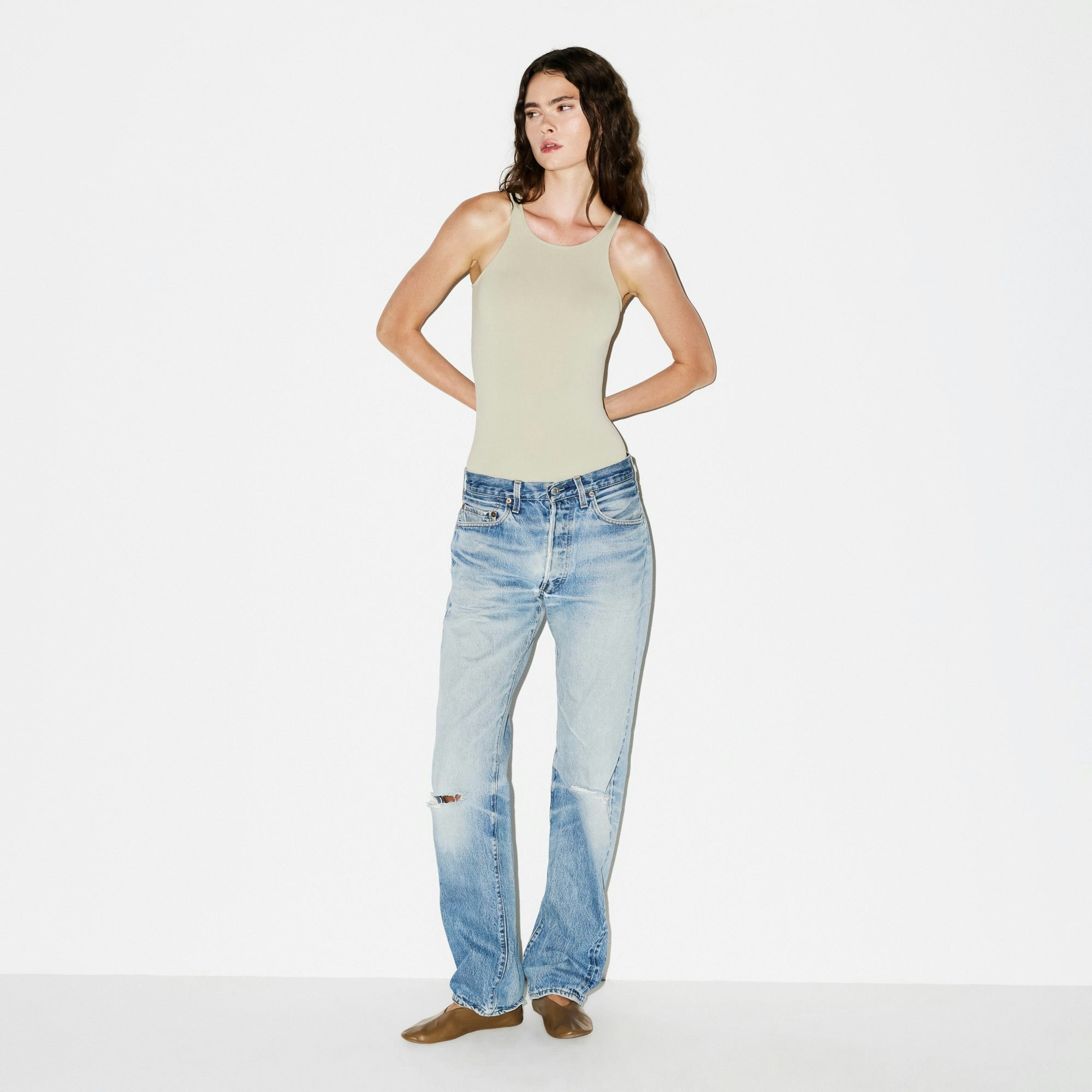 Skims Soft Smoothing Seamless Padded Bodysuit Elm