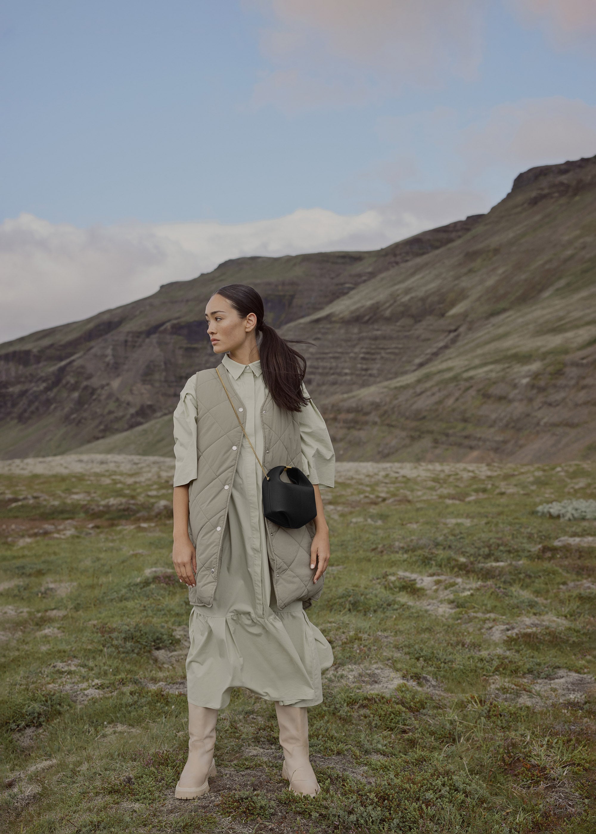 Polene Beri Textured Black Chain