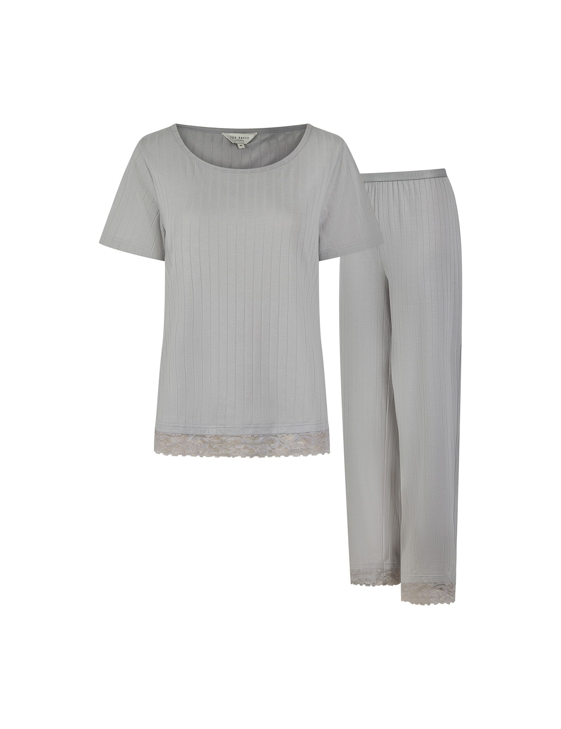 Ted Baker Betty Lace Trim Jersey Wide Leg Pyjama Set Women's
