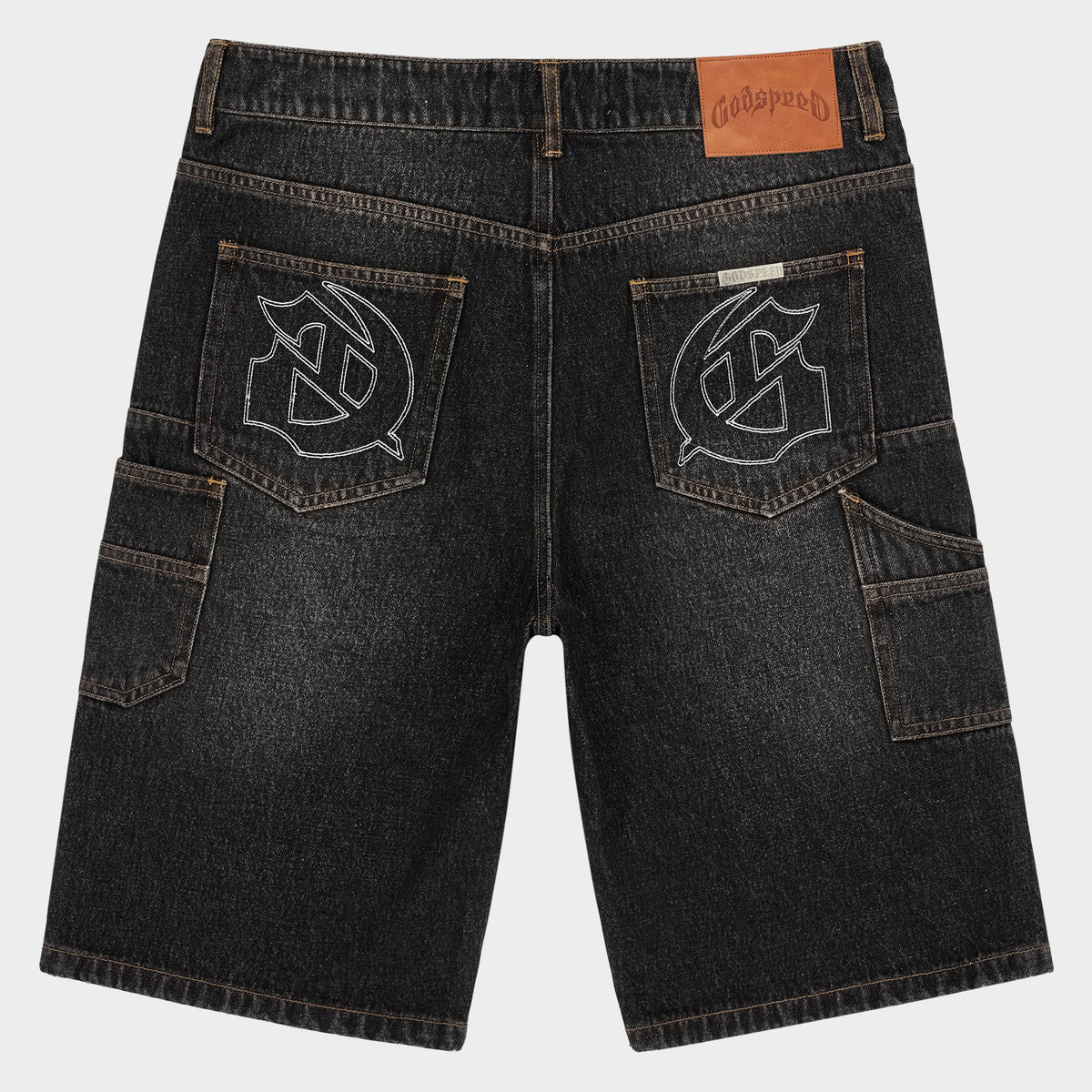 Godspeed Twin Panel Denim Shorts (Black)