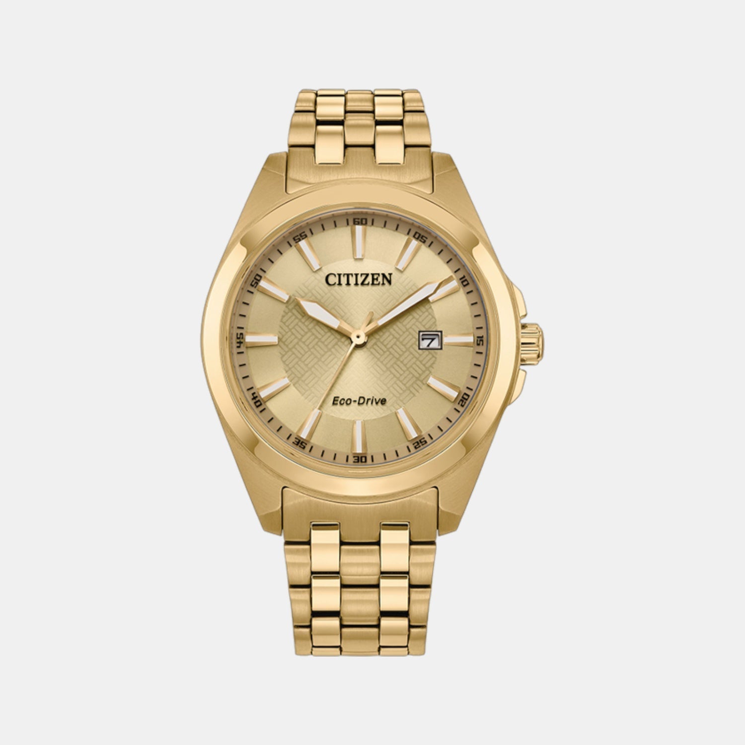 Citizen Eco-Drive Men Quartz Champagne Dial Analog Stainless Steel Watch Bm7532-54P