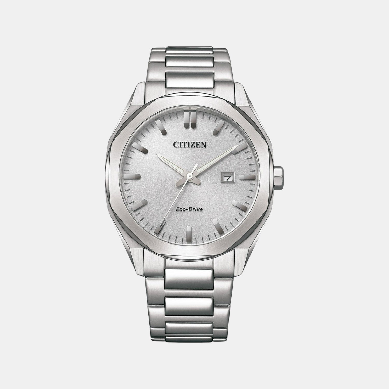 Citizen Eco-Drive Men Quartz Silver Dial Analog Stainless Steel Bm7600-81A