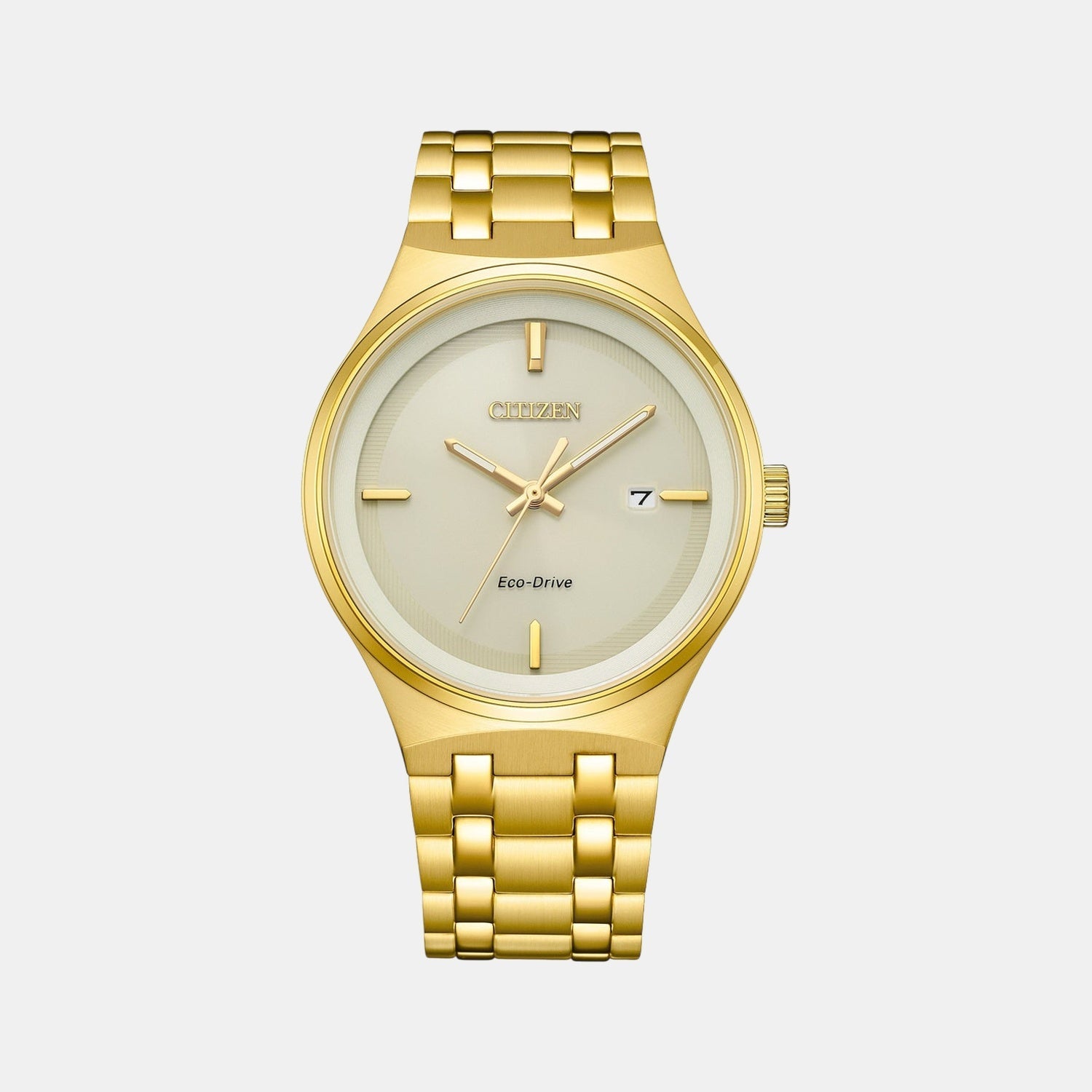 Citizen Axiom Men Quartz Champagne Dial Analog Stainless Steel Watch Bm7652-52P