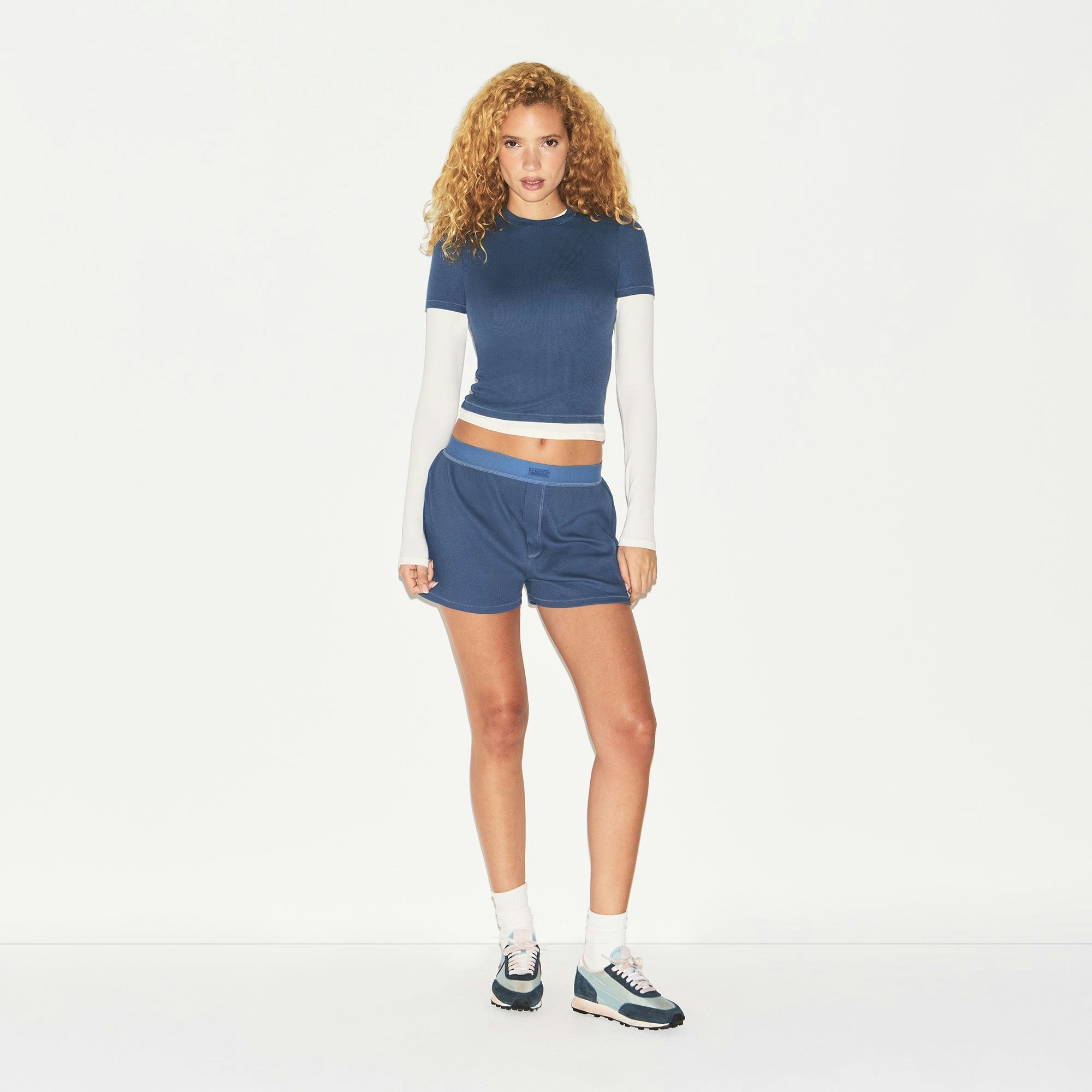 Skims Cotton Rib Loose Boxer Harbor