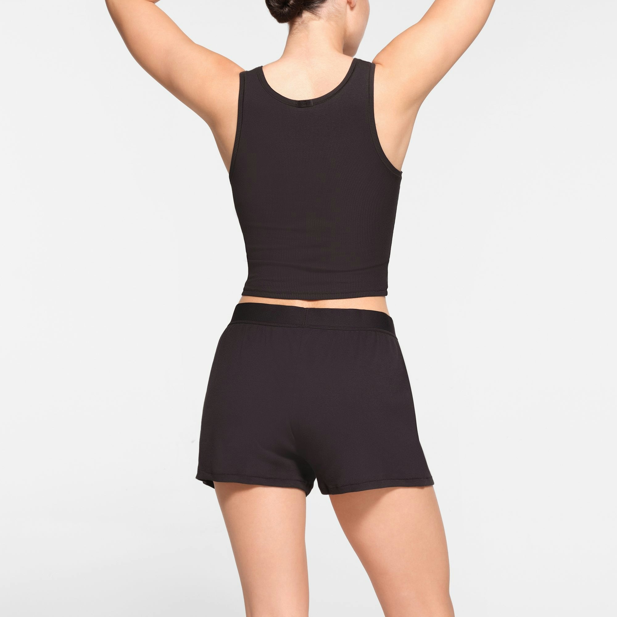 Skims Cotton Rib Loose Boxer Soot