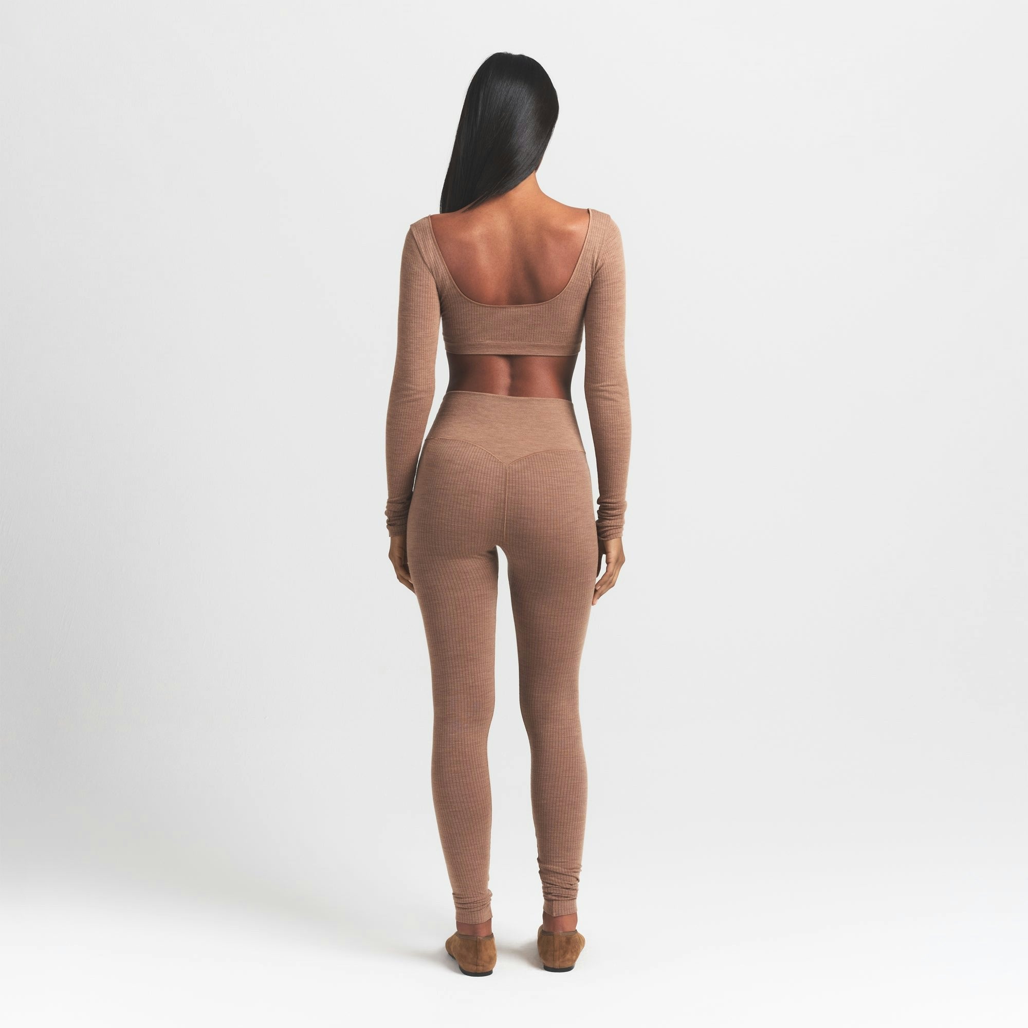 Skims Wool Rib High-Waisted Legging Sienna