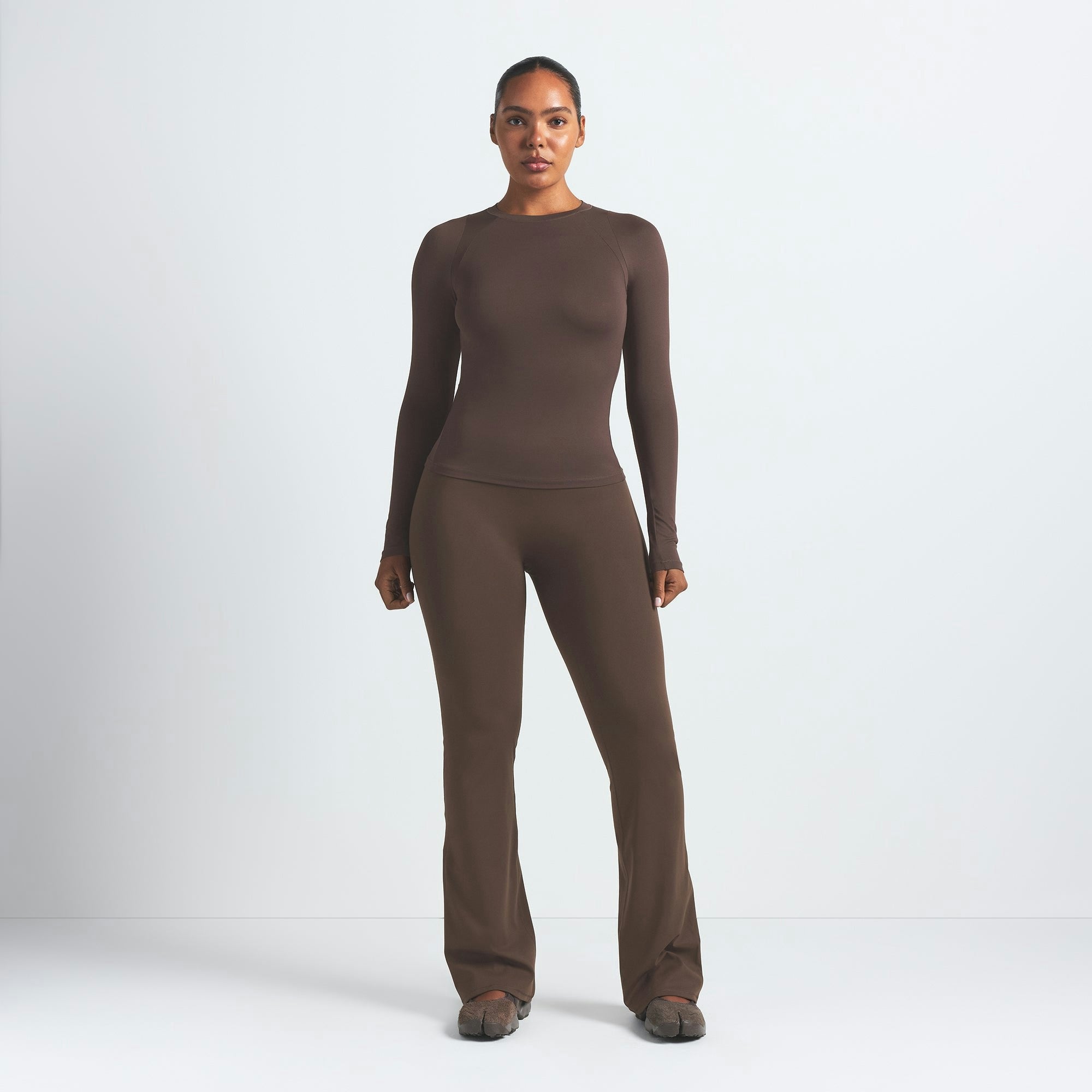 Skims Nikeskims Matte Slim Flare Legging Dark Sepia