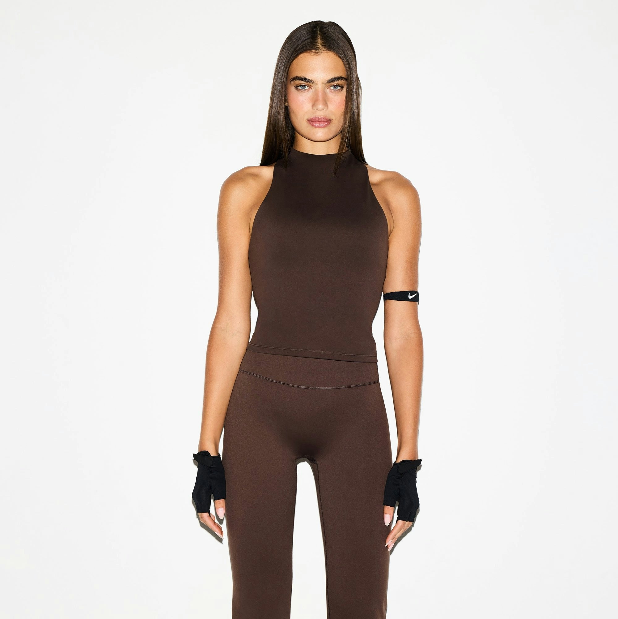 Skims Nikeskims Matte Slim Flare Legging Dark Sepia