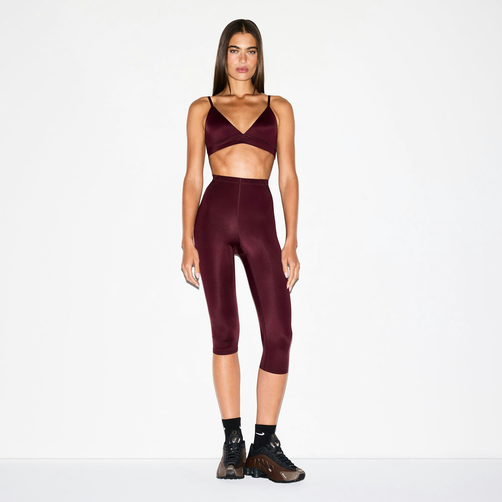 Skims Nikeskims Shine Drawcord Crop 17" Legging Currant
