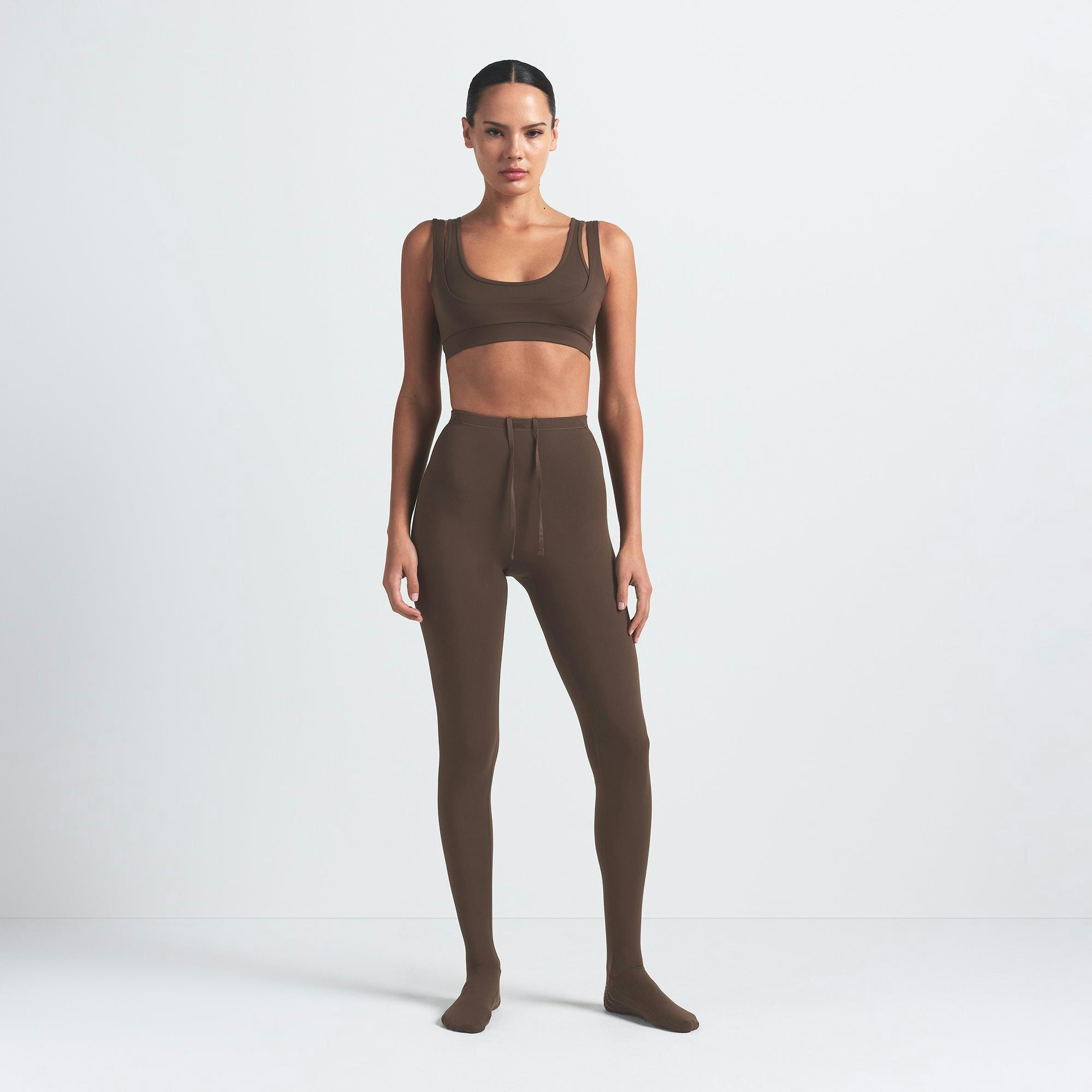 Skims Nikeskims Matte Footsie Grip Legging Dark Sepia