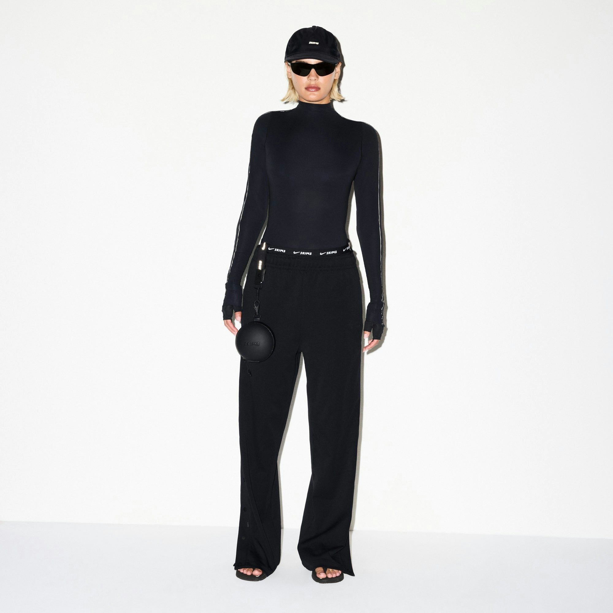 Skims Nikeskims Matte Tricot Side Snaps Pant Obsidian