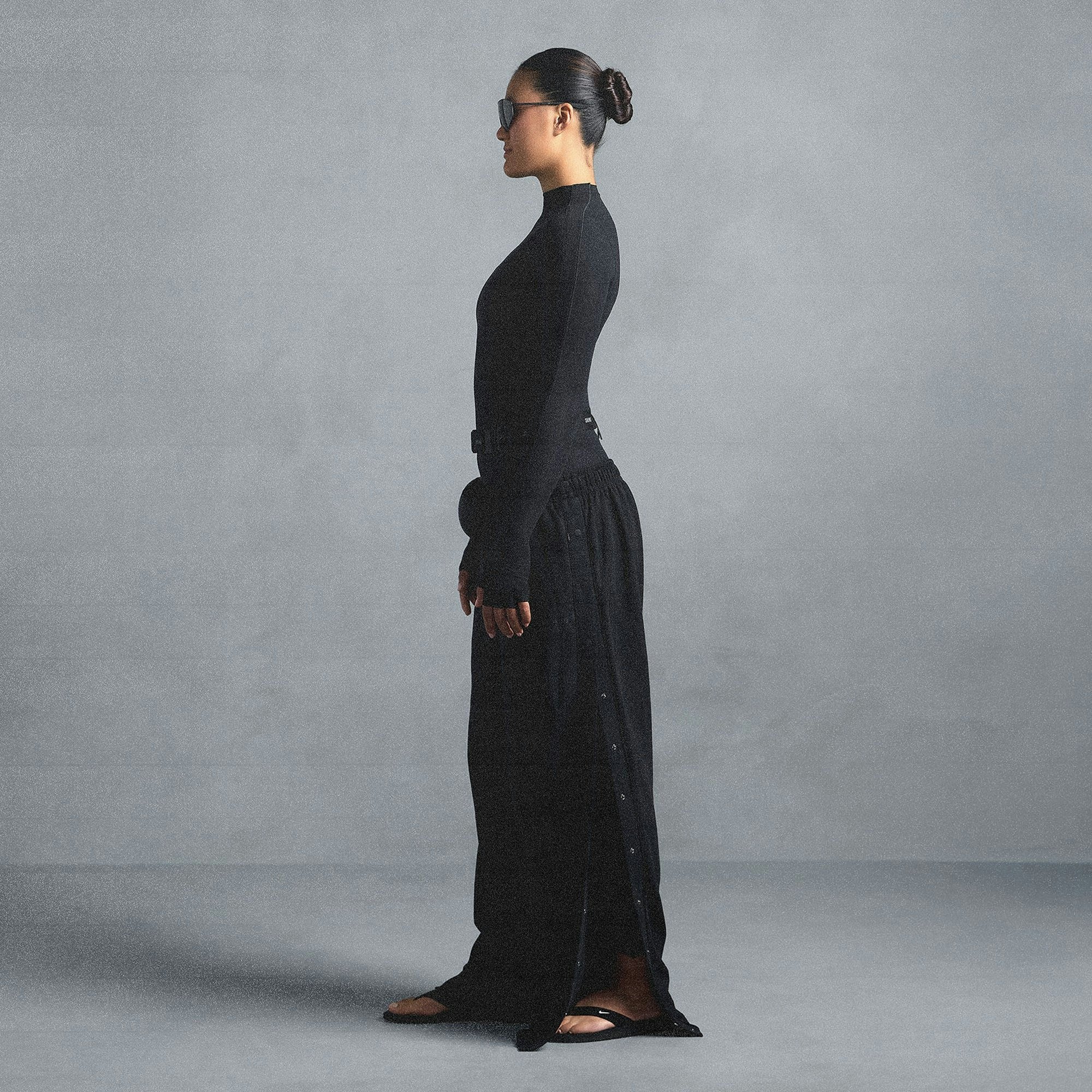 Skims Nikeskims Matte Tricot Side Snaps Pant Obsidian