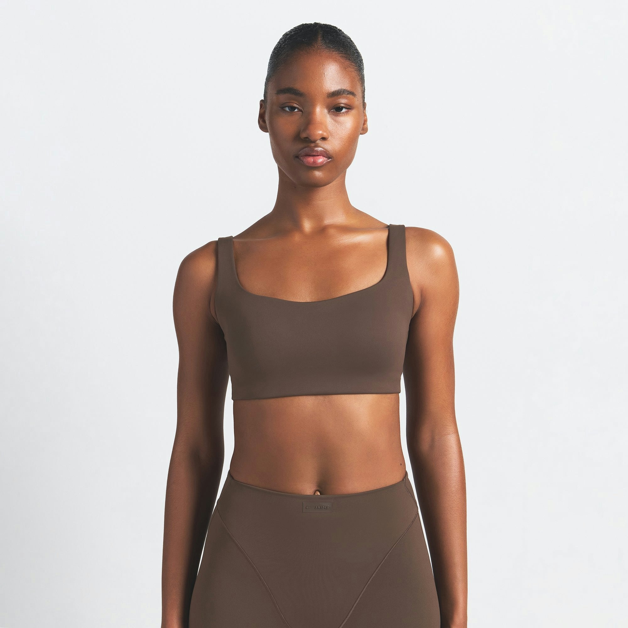 Skims Nikeskims Matte Scoop Neck Bra Dark Sepia