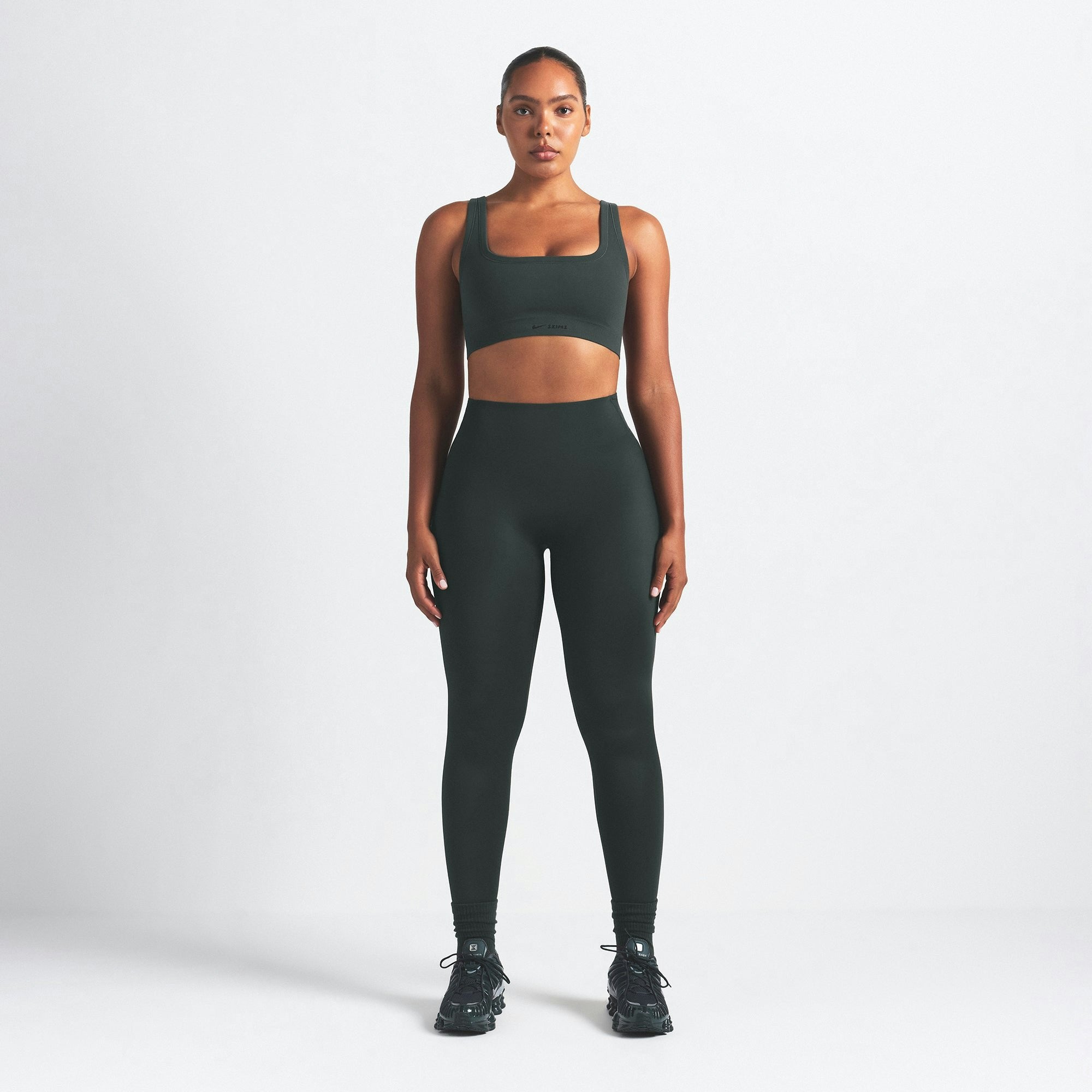 Skims Nikeskims Vintage Seamless Scoop Neck Bra Dark Teal