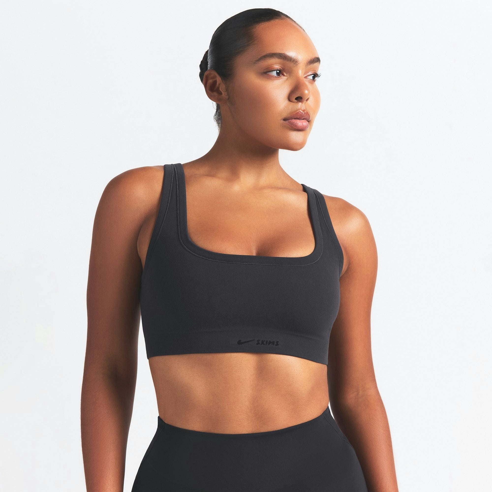 Skims Nikeskims Vintage Seamless Scoop Neck Bra Obsidian