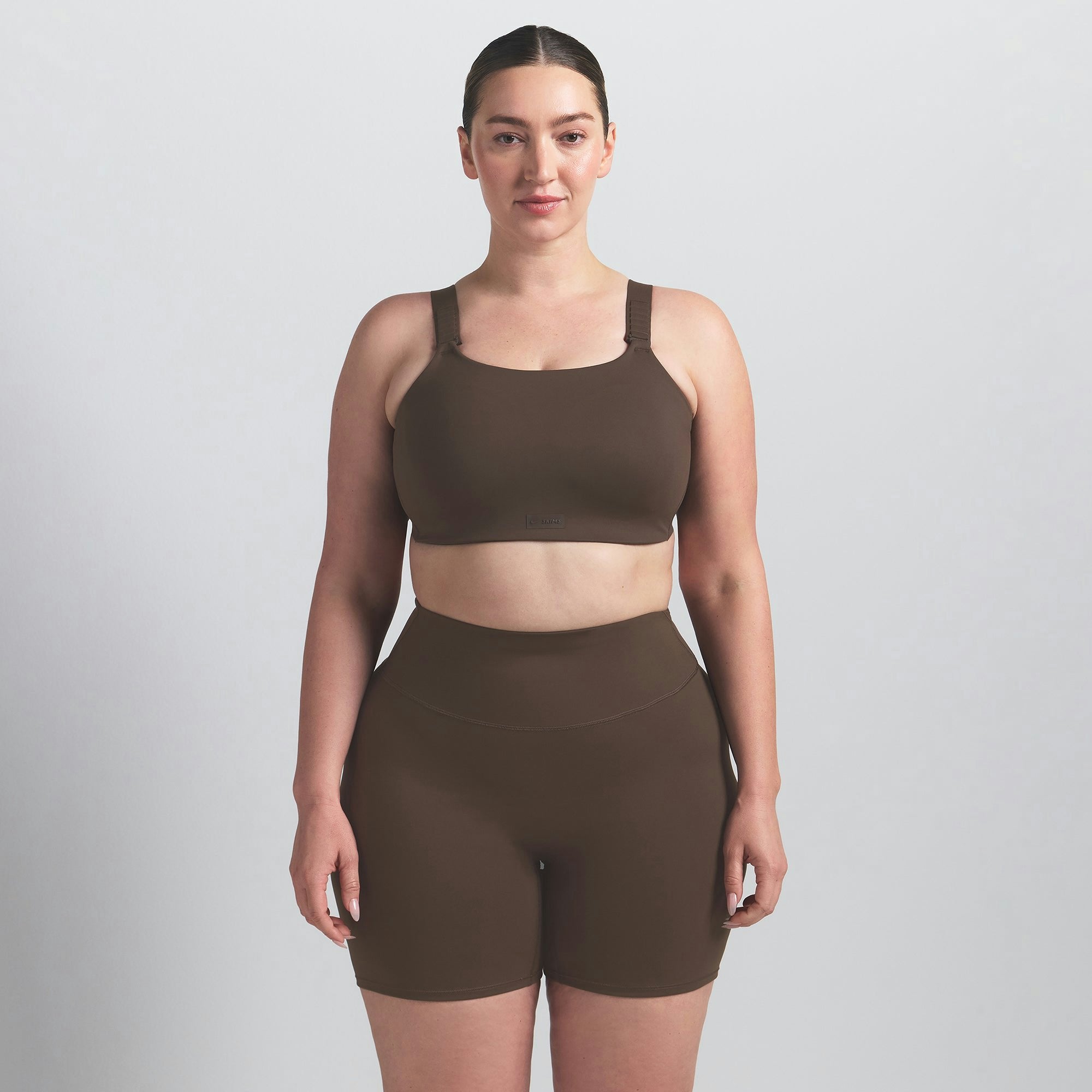 Skims Nikeskims Matte Wide Strap Bra Dark Sepia