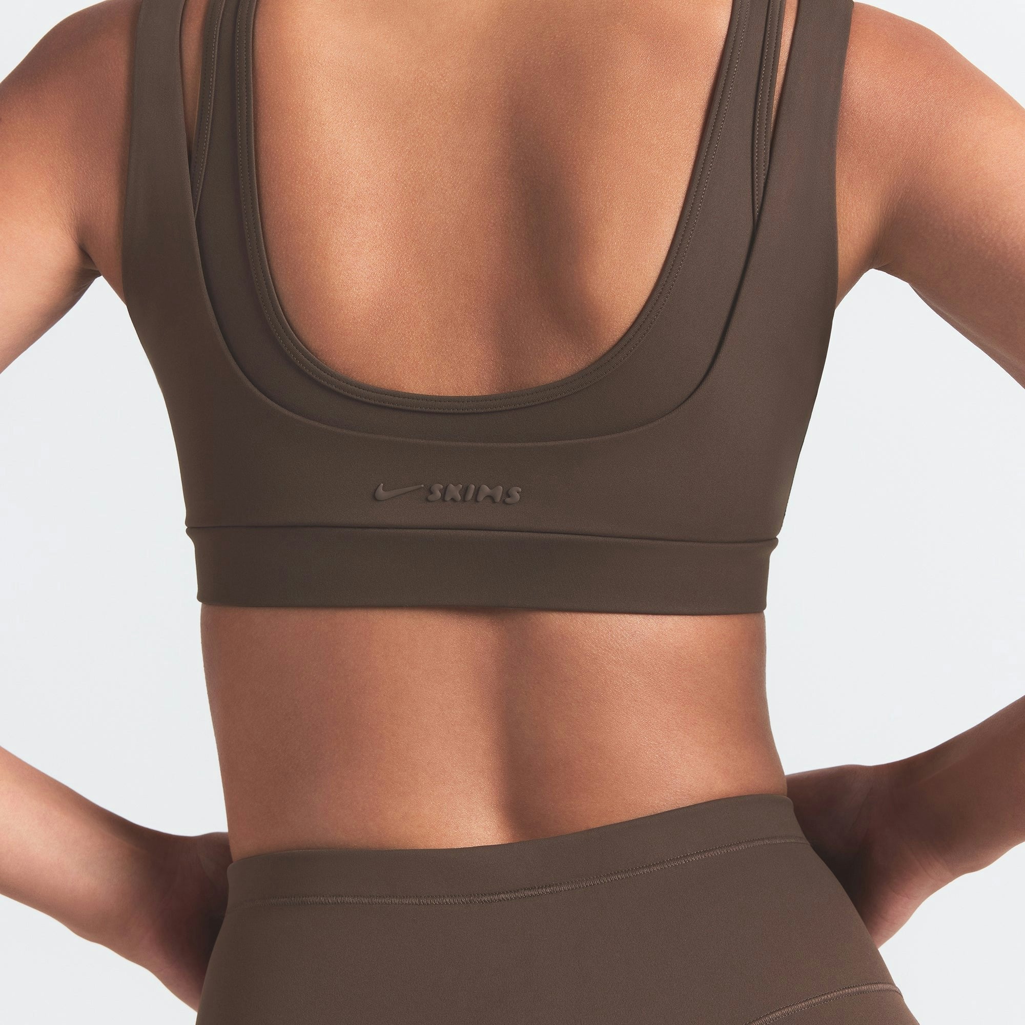 Skims Nikeskims Matte Double Strap Scoop Bra Dark Sepia