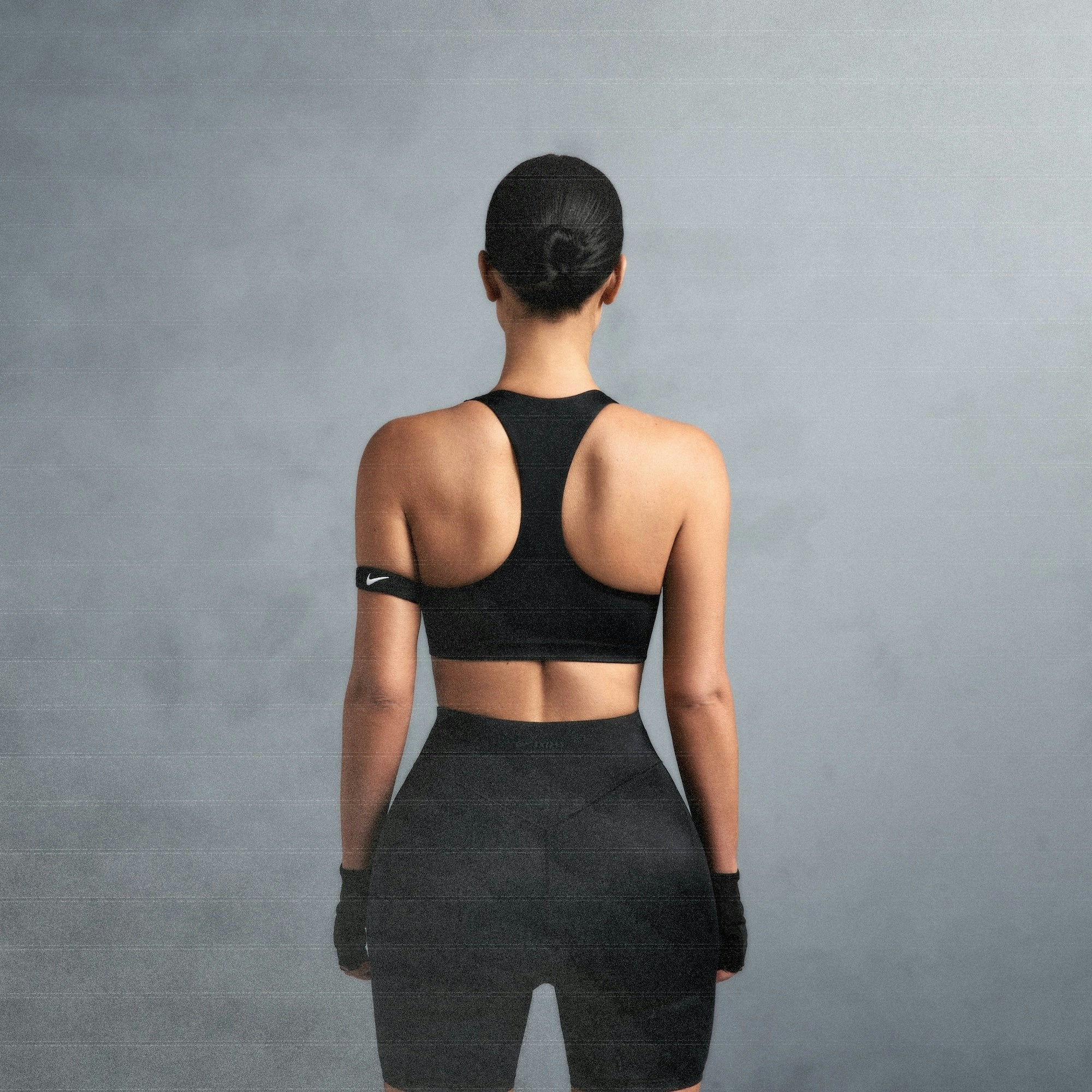 Skims Nikeskims Shine Racer Back Bra Obsidian