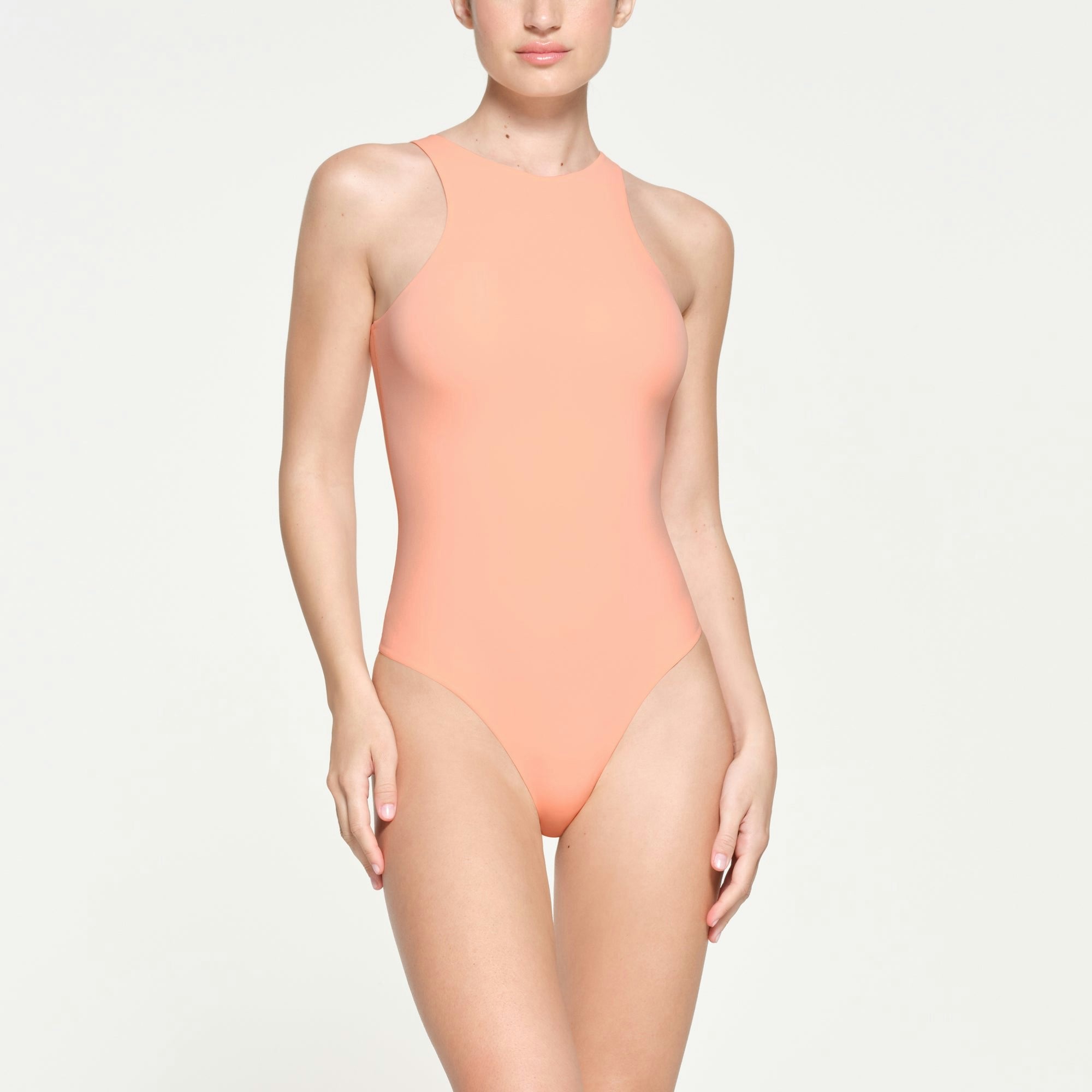Skims Fits Everybody High Neck Bodysuit Faded Nectar