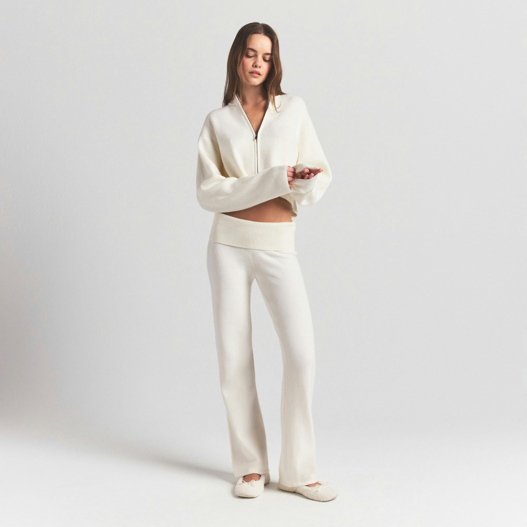 Skims Sweater Knits Foldover Pant Ivory