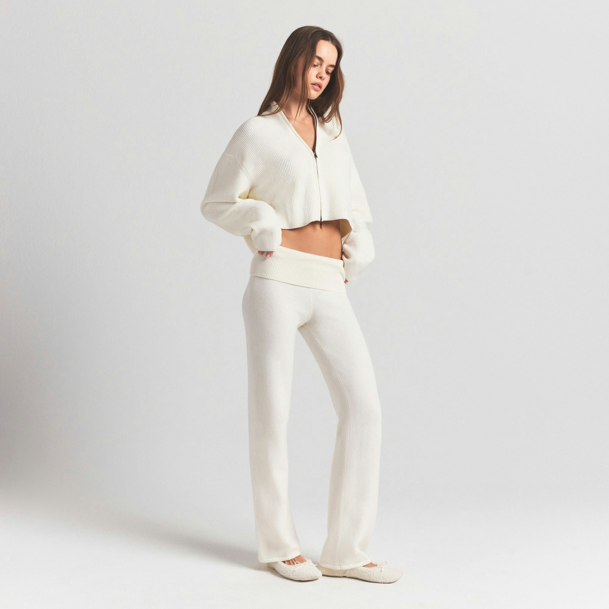 Skims Sweater Knits Foldover Pant Ivory
