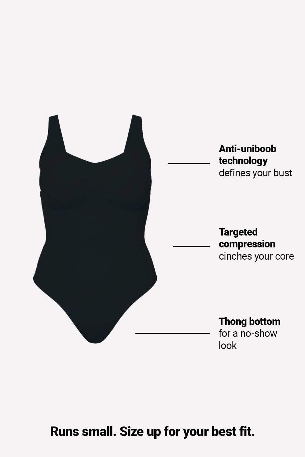 Fabletics Nearly Naked Shapewear Thong Bodysuit