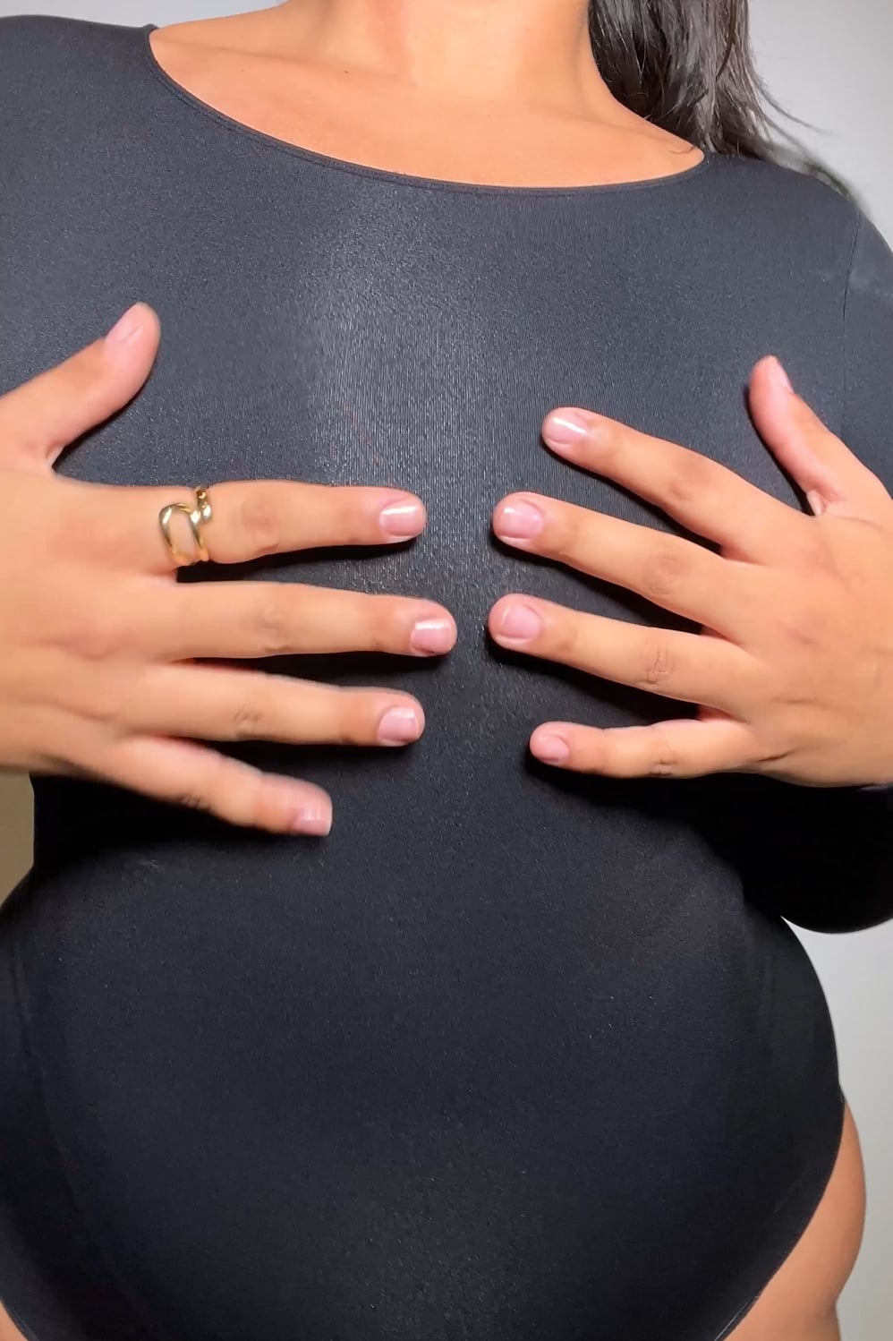 Fabletics Nearly Naked Shapewear Long Sleeve Bodysuit
